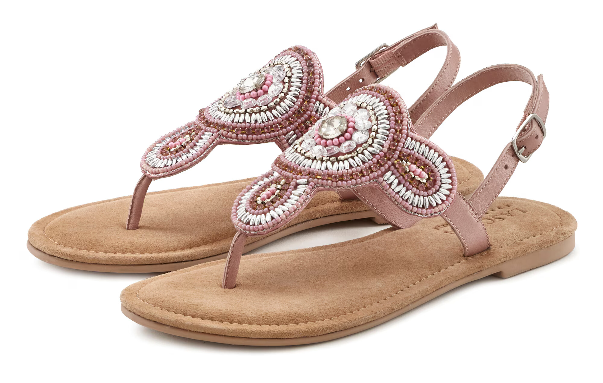 LASCANA Flip-flops maro deschis / fucsia / roz pal / argintiu - Pled.ro