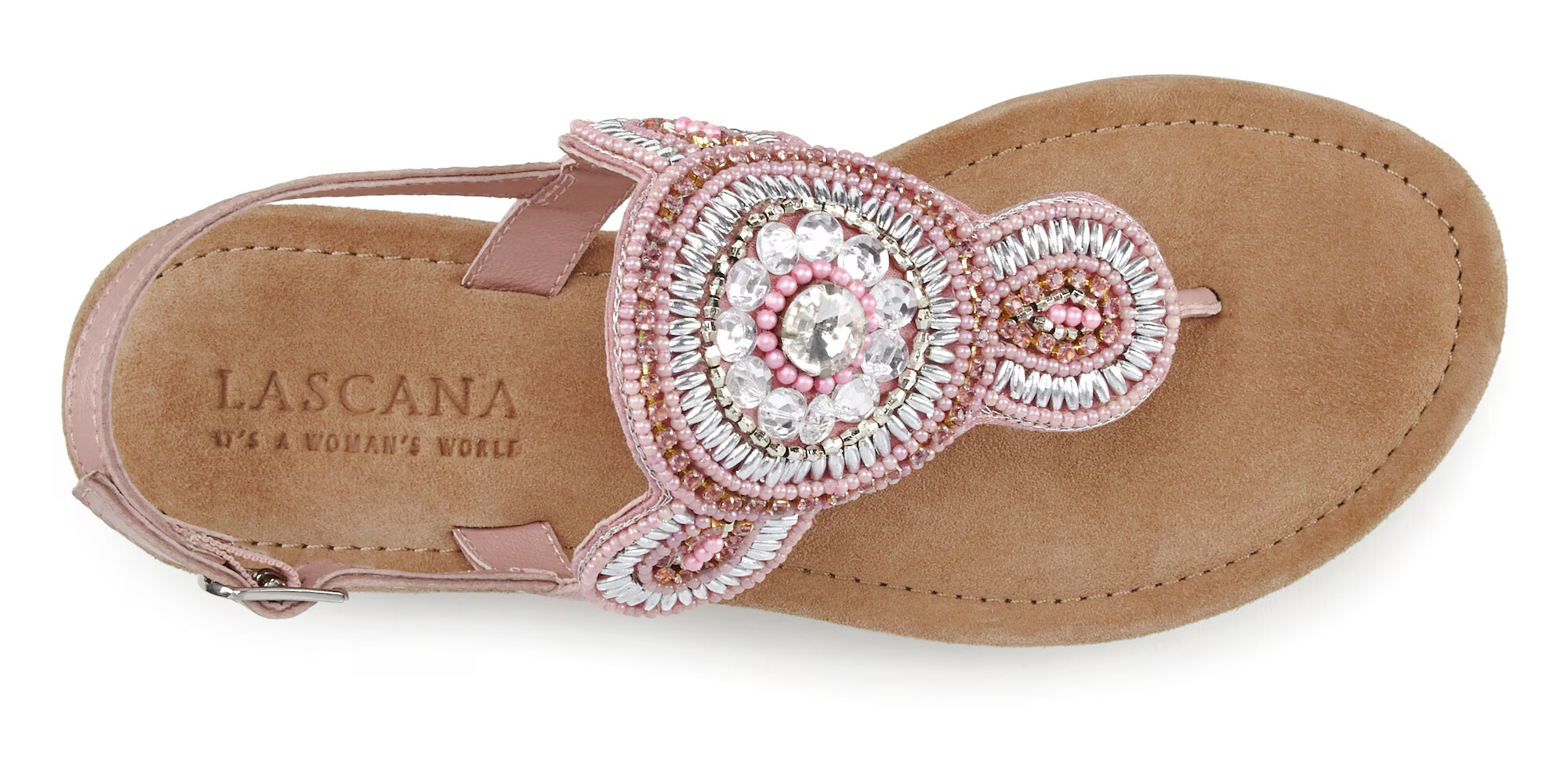 LASCANA Flip-flops maro deschis / fucsia / roz pal / argintiu - Pled.ro