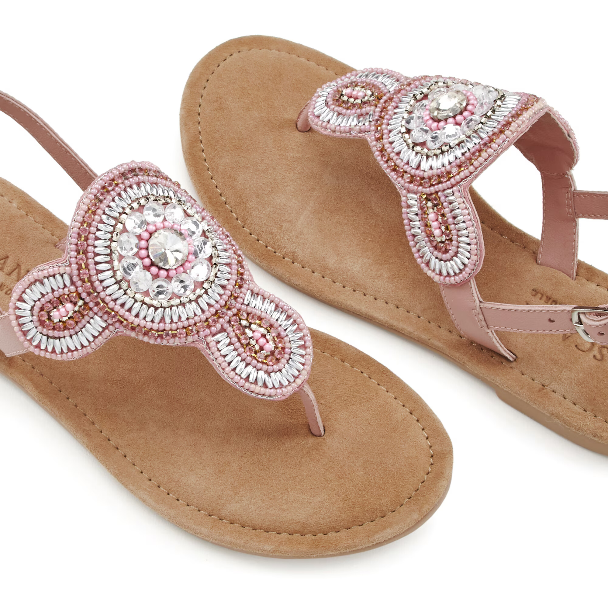 LASCANA Flip-flops maro deschis / fucsia / roz pal / argintiu - Pled.ro