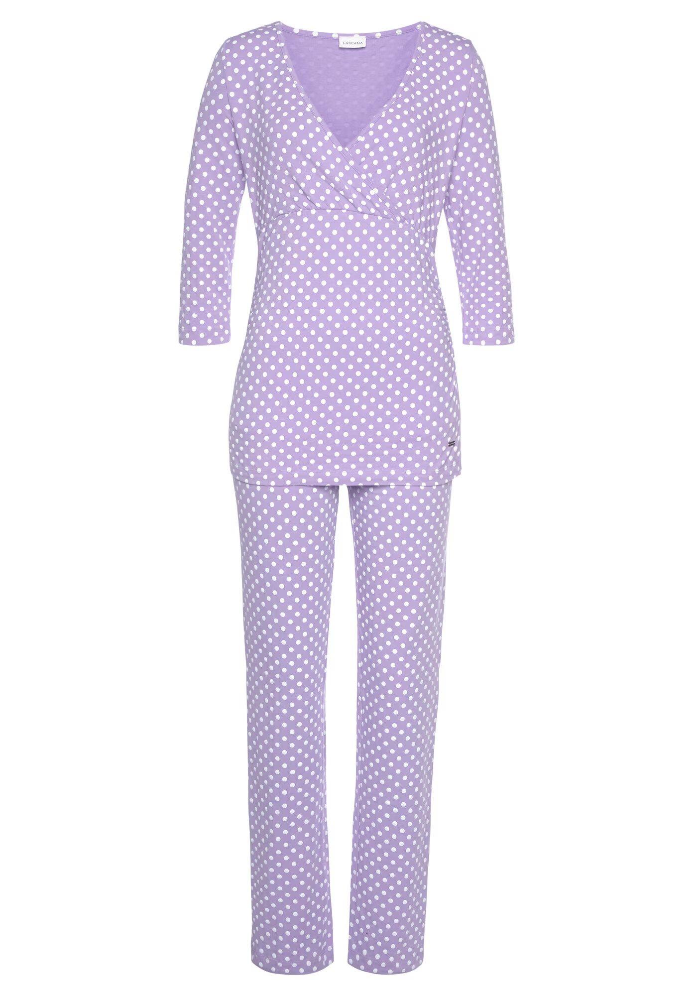 LASCANA Pijama mov pastel / alb - Pled.ro