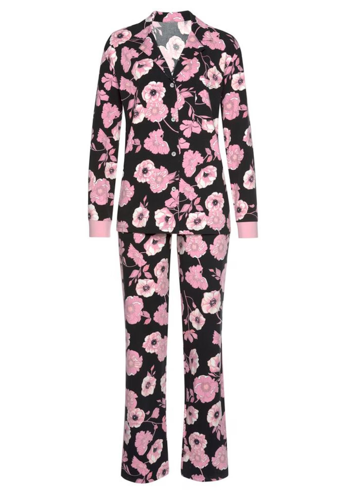 LASCANA Pijama roz / negru / alb - Pled.ro