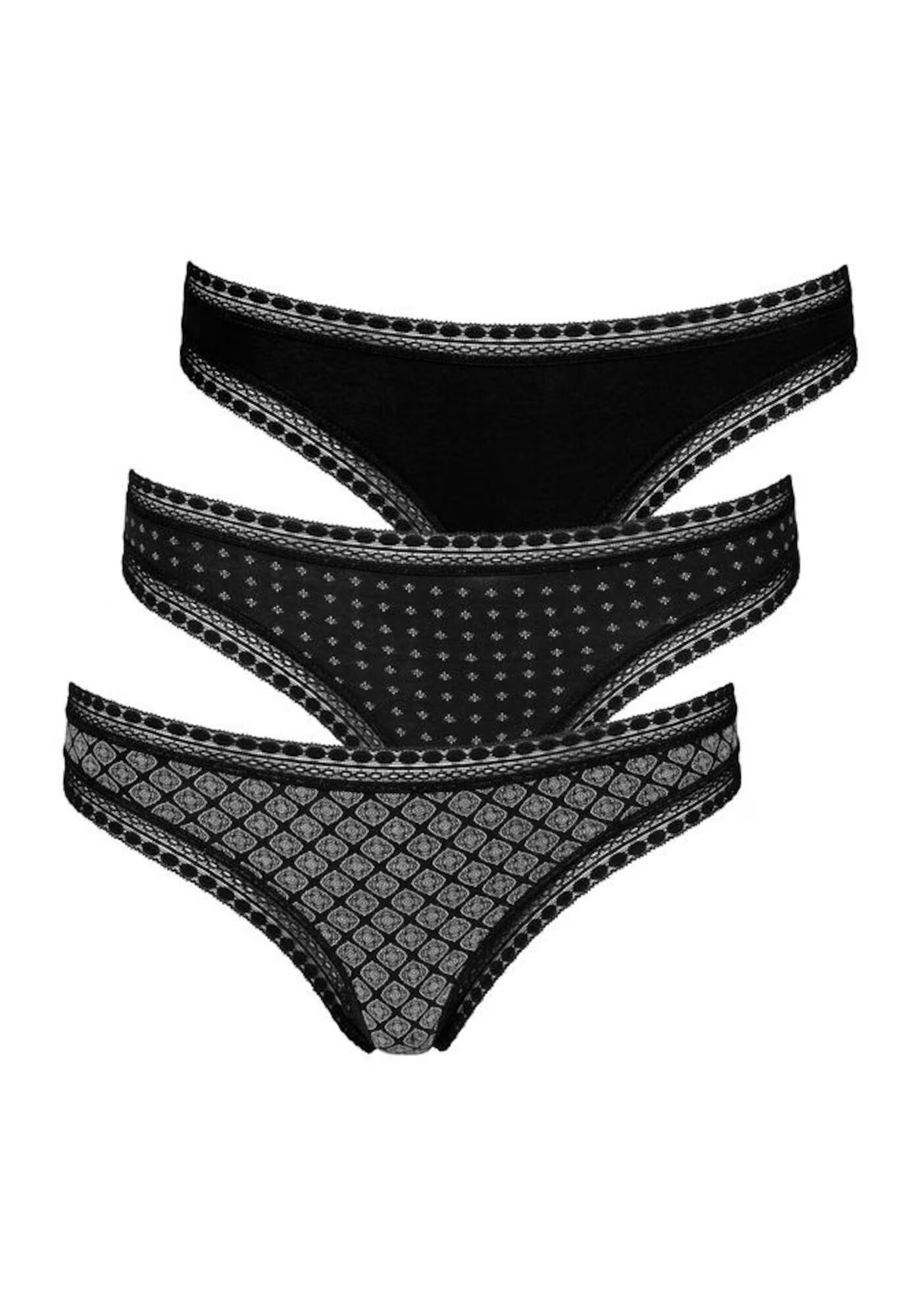 LASCANA Tanga gri / negru - Pled.ro