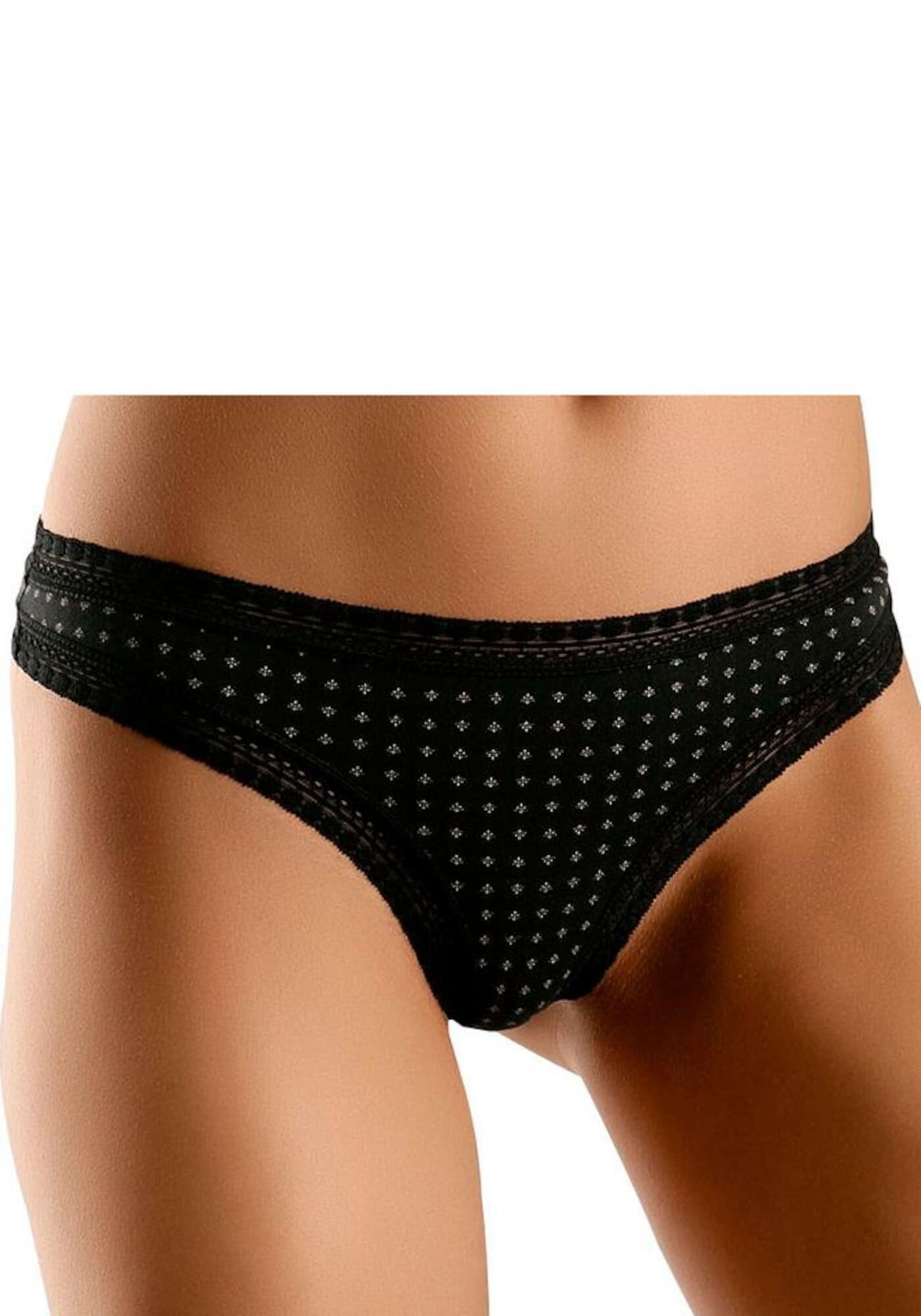 LASCANA Tanga gri / negru - Pled.ro