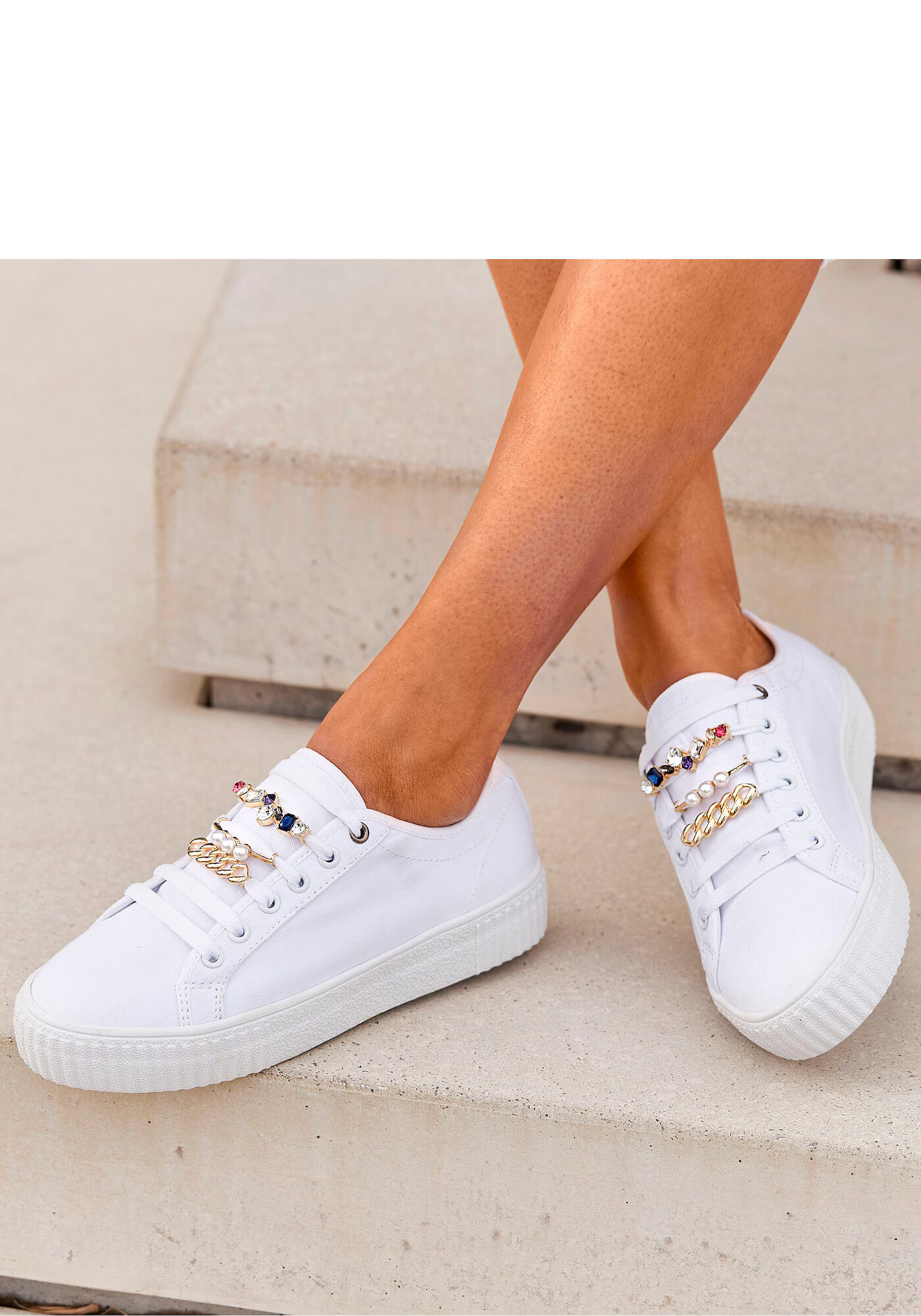 LASCANA Sneaker low albastru / auriu / alb - Pled.ro