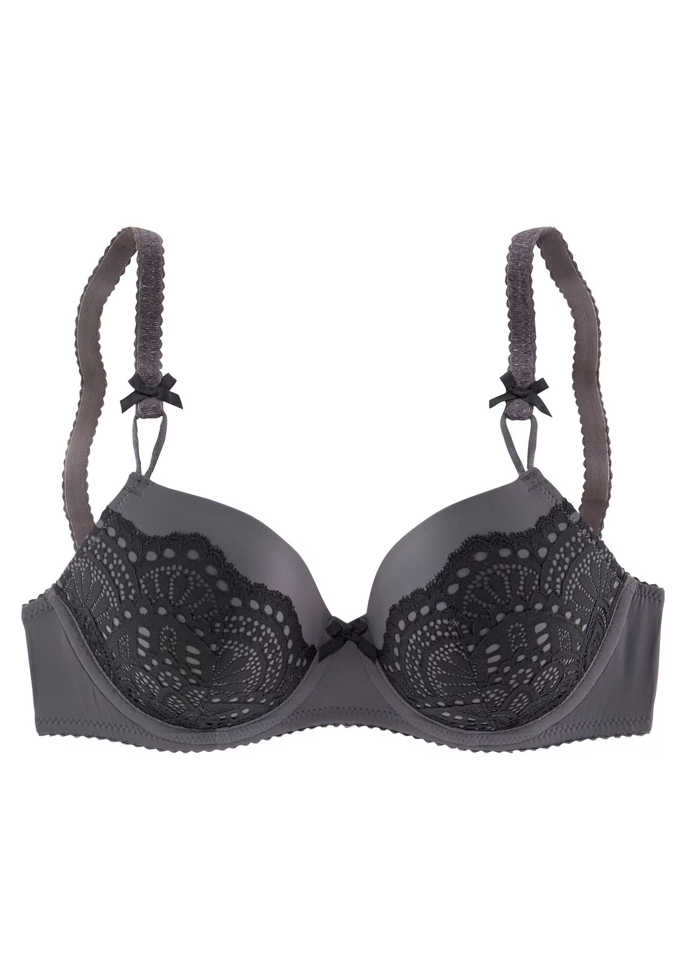 LASCANA Sutien 'Aurora' gri / negru - Pled.ro