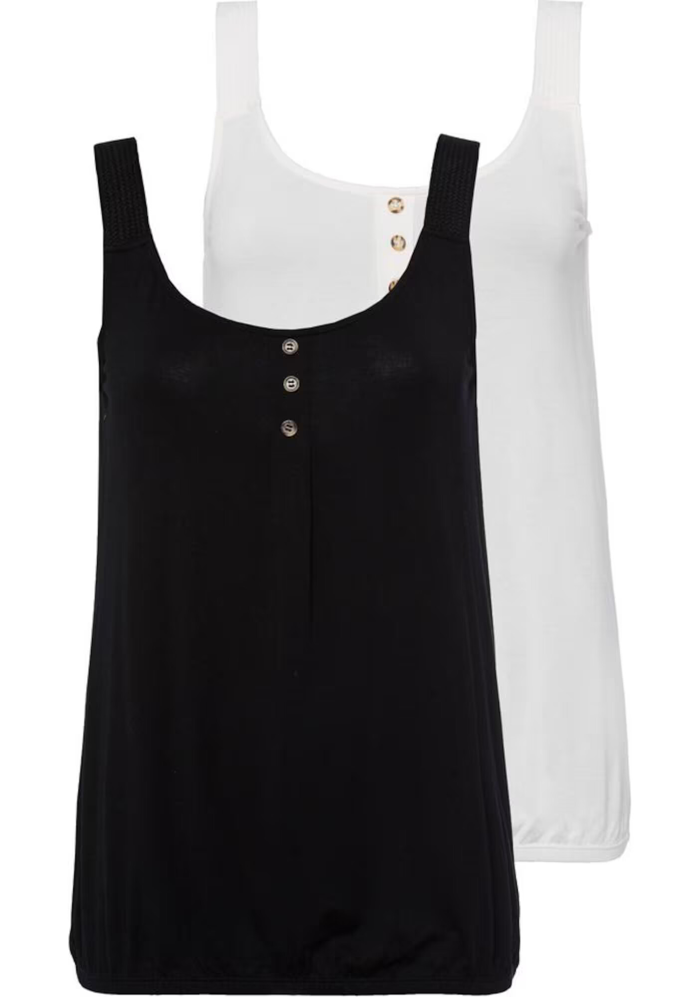 LASCANA Top crem / negru - Pled.ro