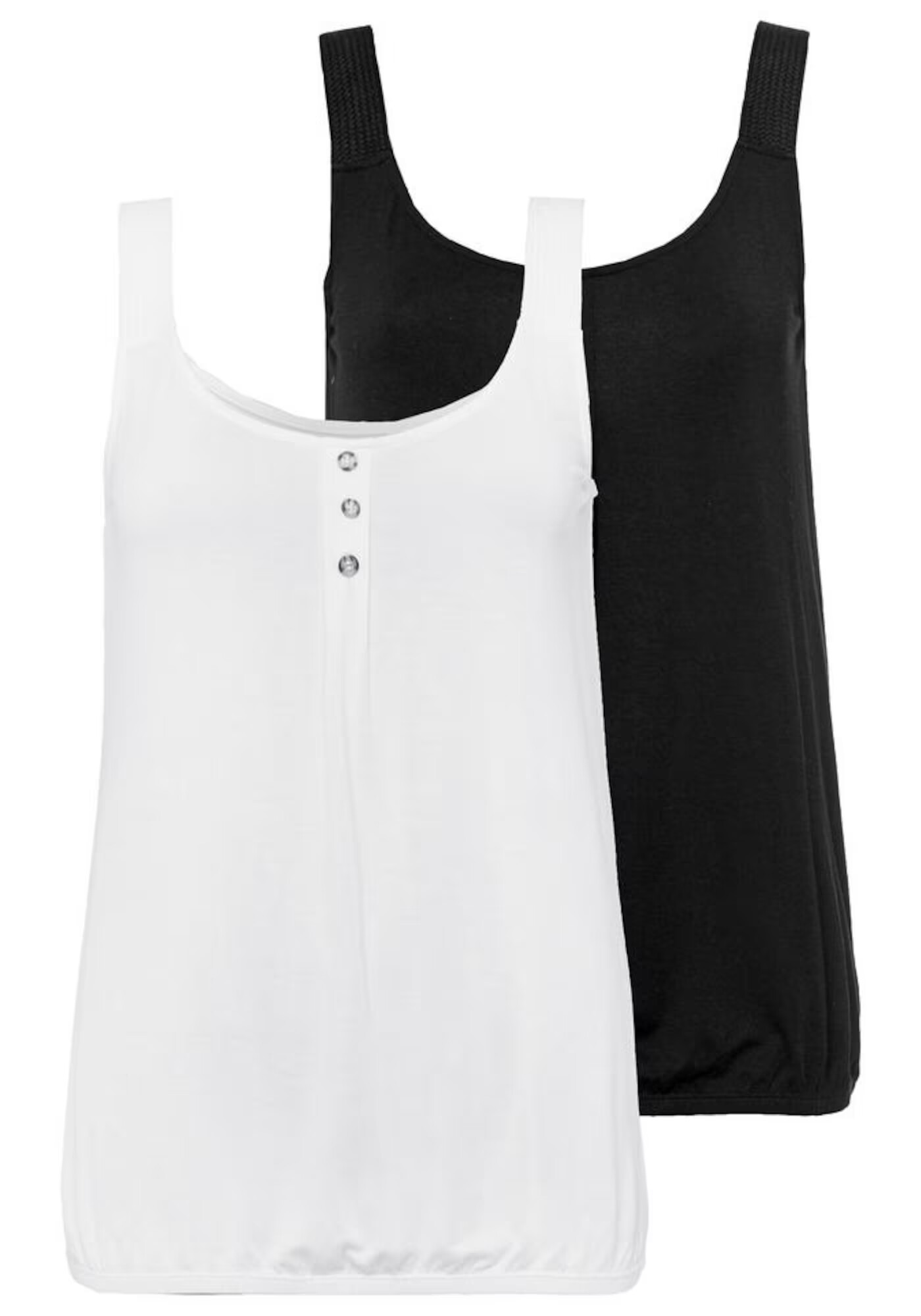 LASCANA Top crem / negru - Pled.ro