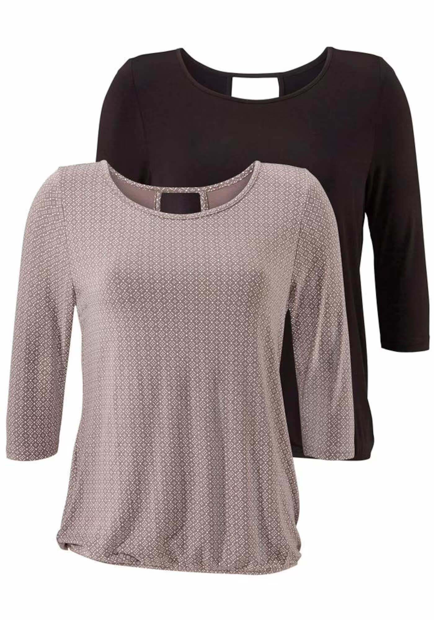 LASCANA Tricou gri taupe / negru - Pled.ro