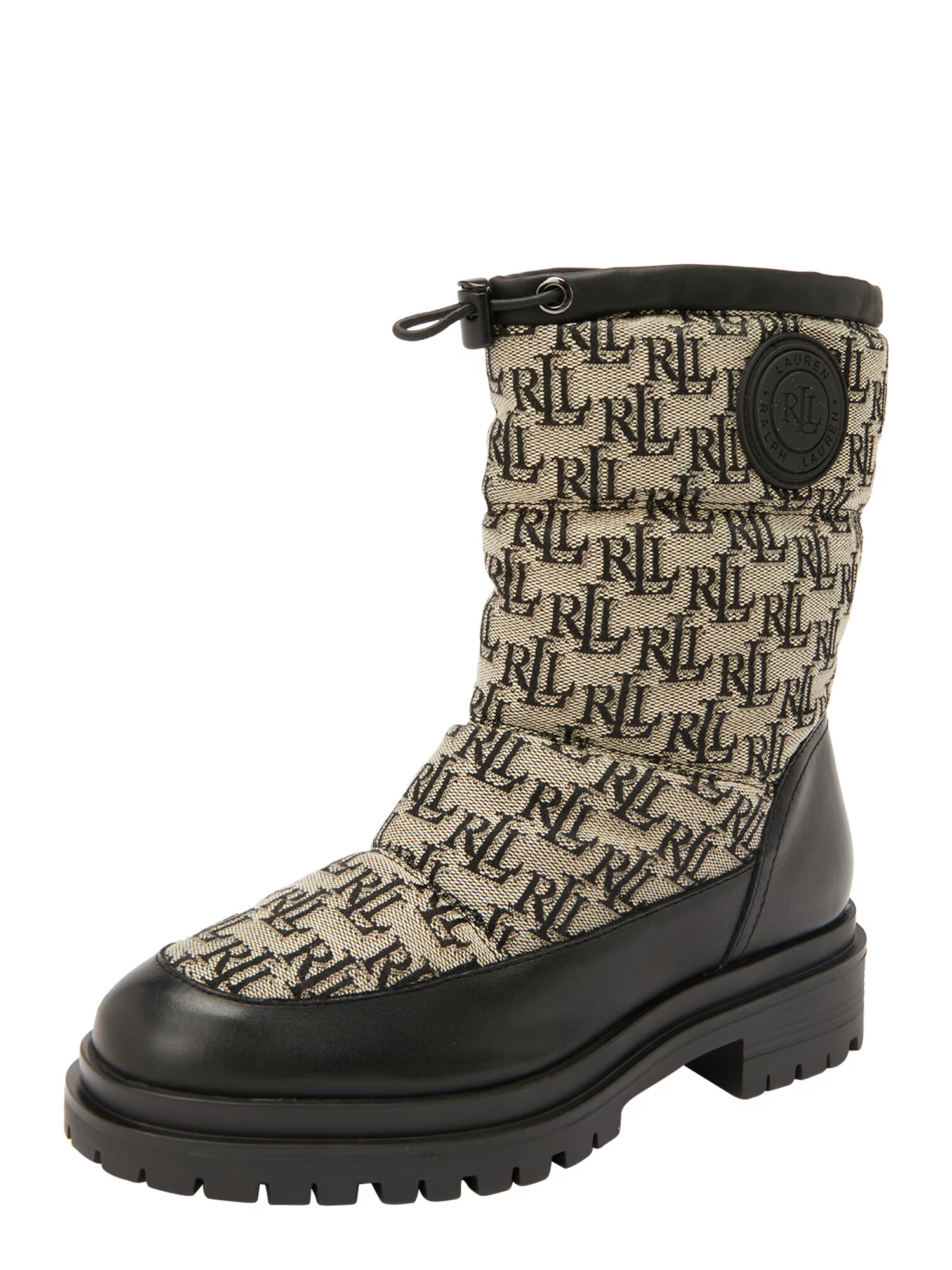 Lauren Ralph Lauren Botine bej deschis / negru - Pled.ro