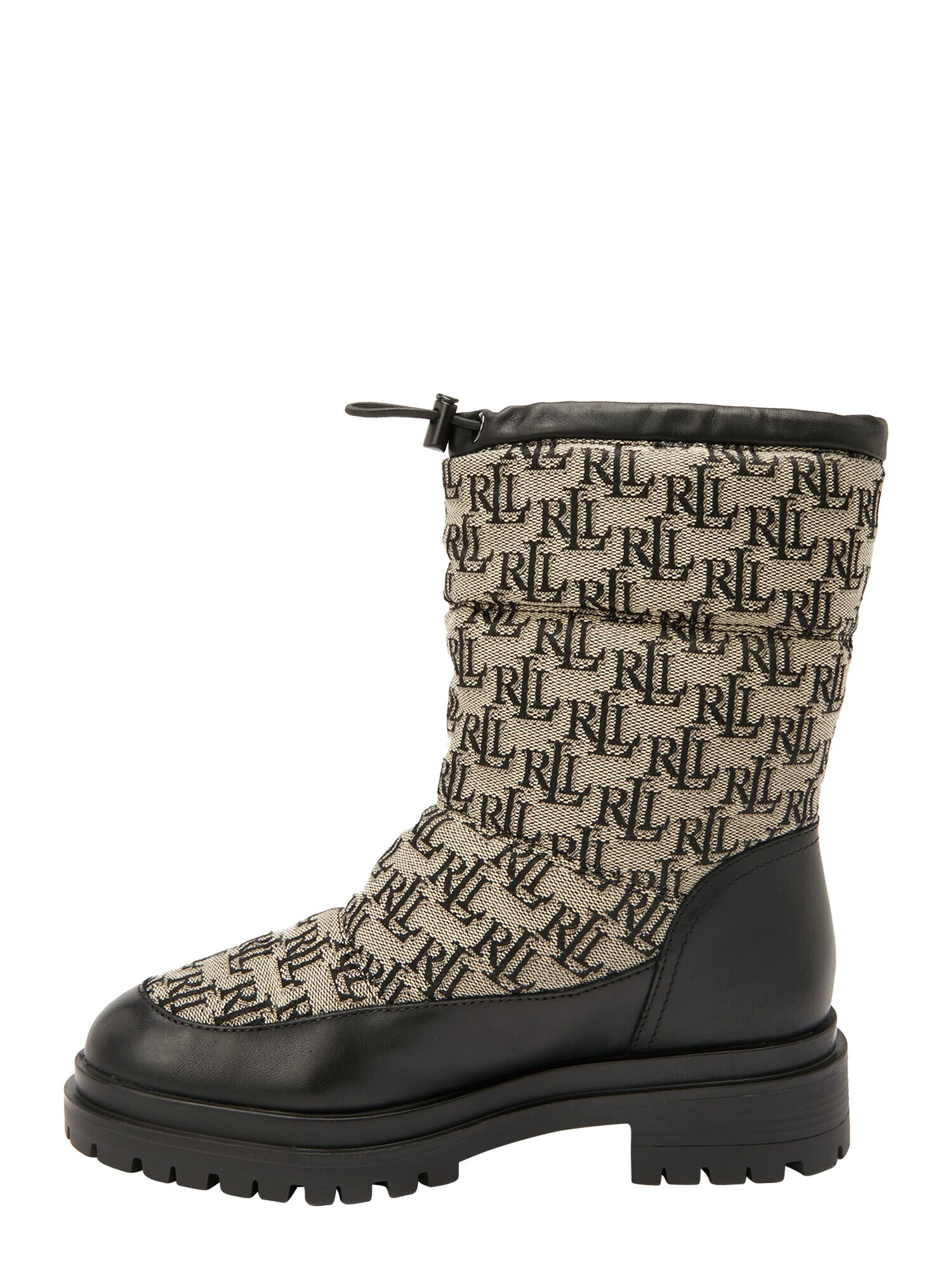 Lauren Ralph Lauren Botine bej deschis / negru - Pled.ro