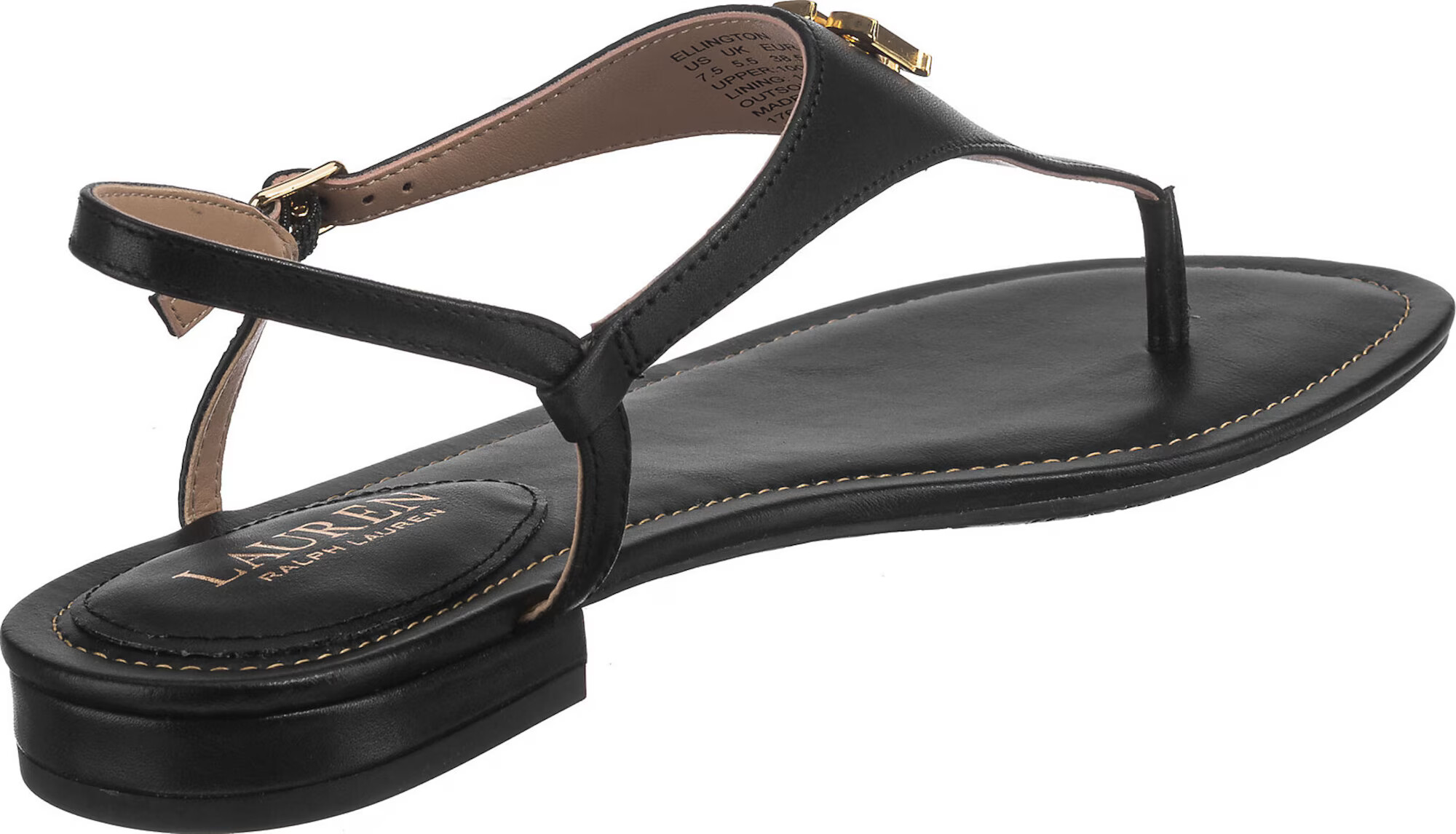 Lauren Ralph Lauren Flip-flops 'Ellington' auriu / negru - Pled.ro