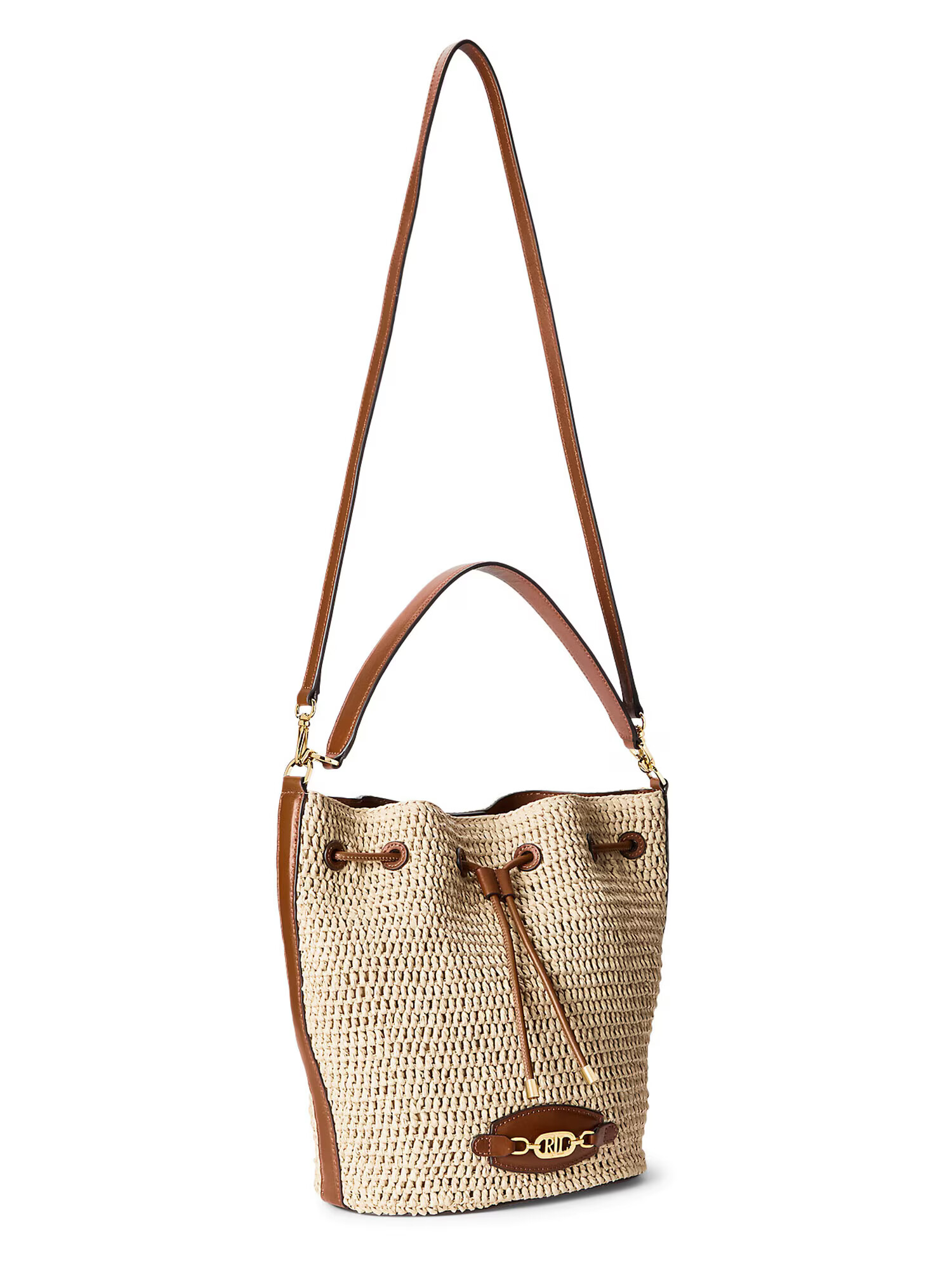 Lauren Ralph Lauren Geantă tip sac 'ANDIE' alb kitt / maro caramel - Pled.ro