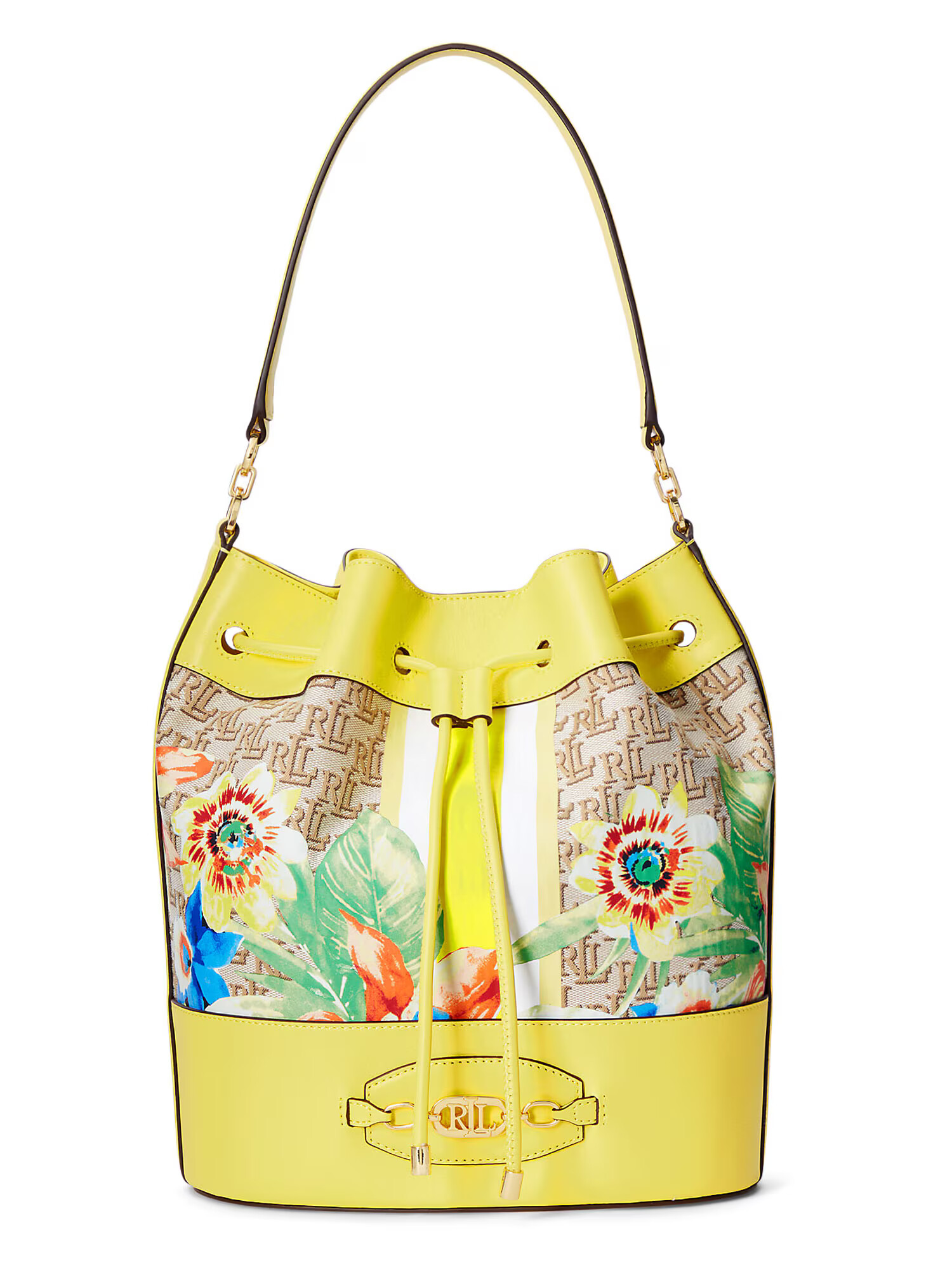 Lauren Ralph Lauren Geantă tip sac 'ANDIE' bej / galben / auriu / verde - Pled.ro