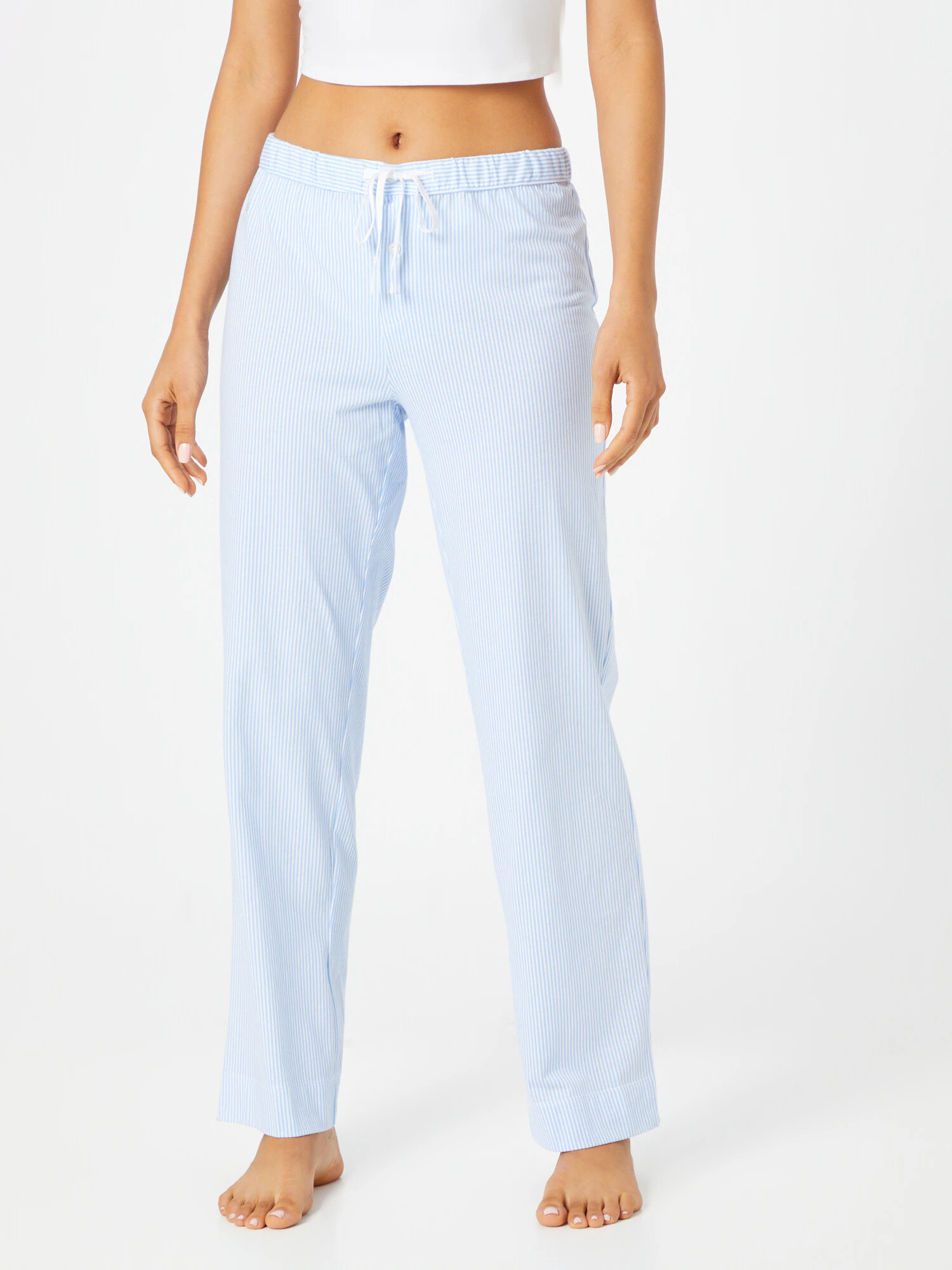 Lauren Ralph Lauren Pantaloni de pijama albastru deschis / alb murdar - Pled.ro