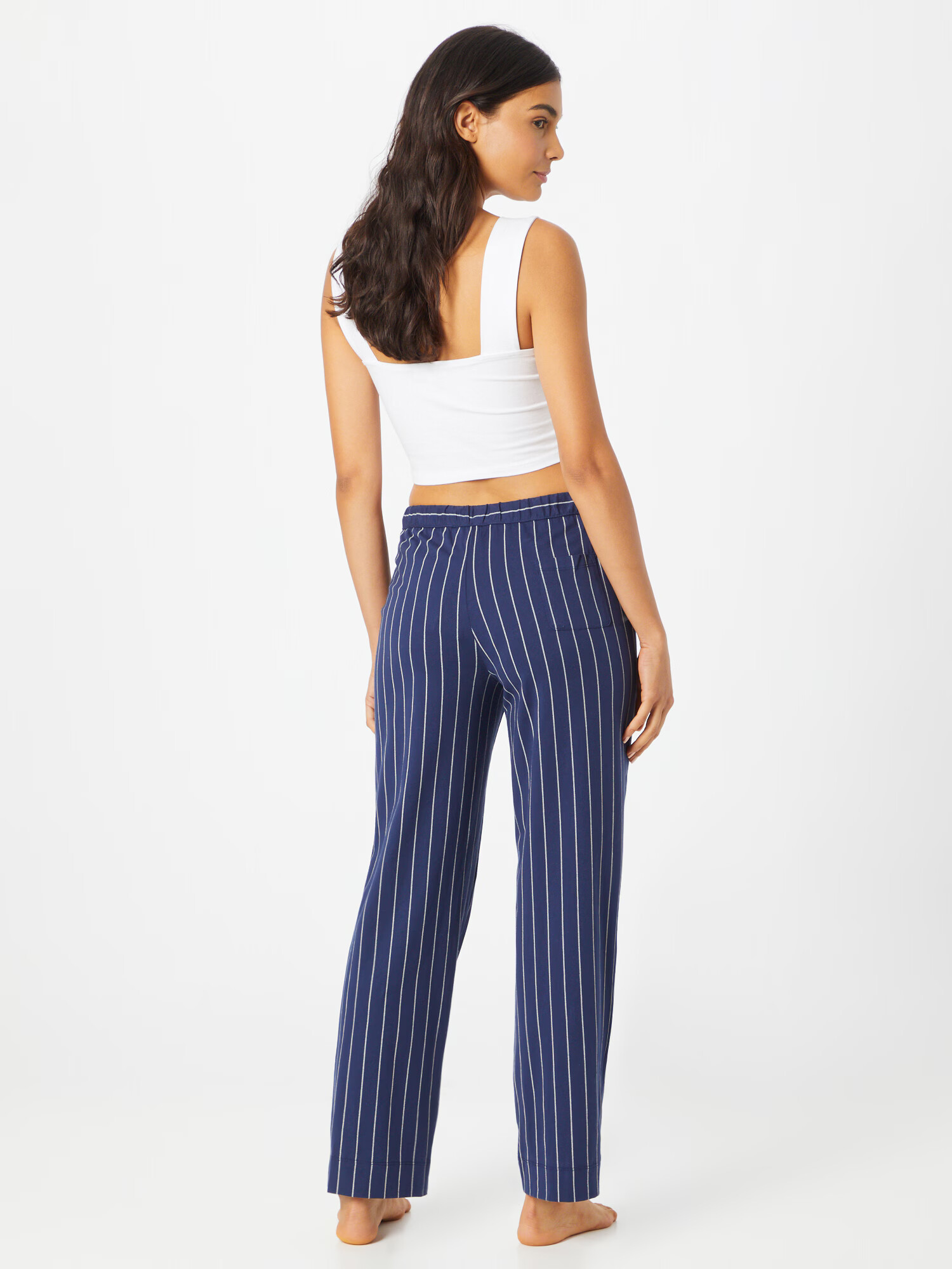 Lauren Ralph Lauren Pantaloni de pijama bleumarin / alb - Pled.ro