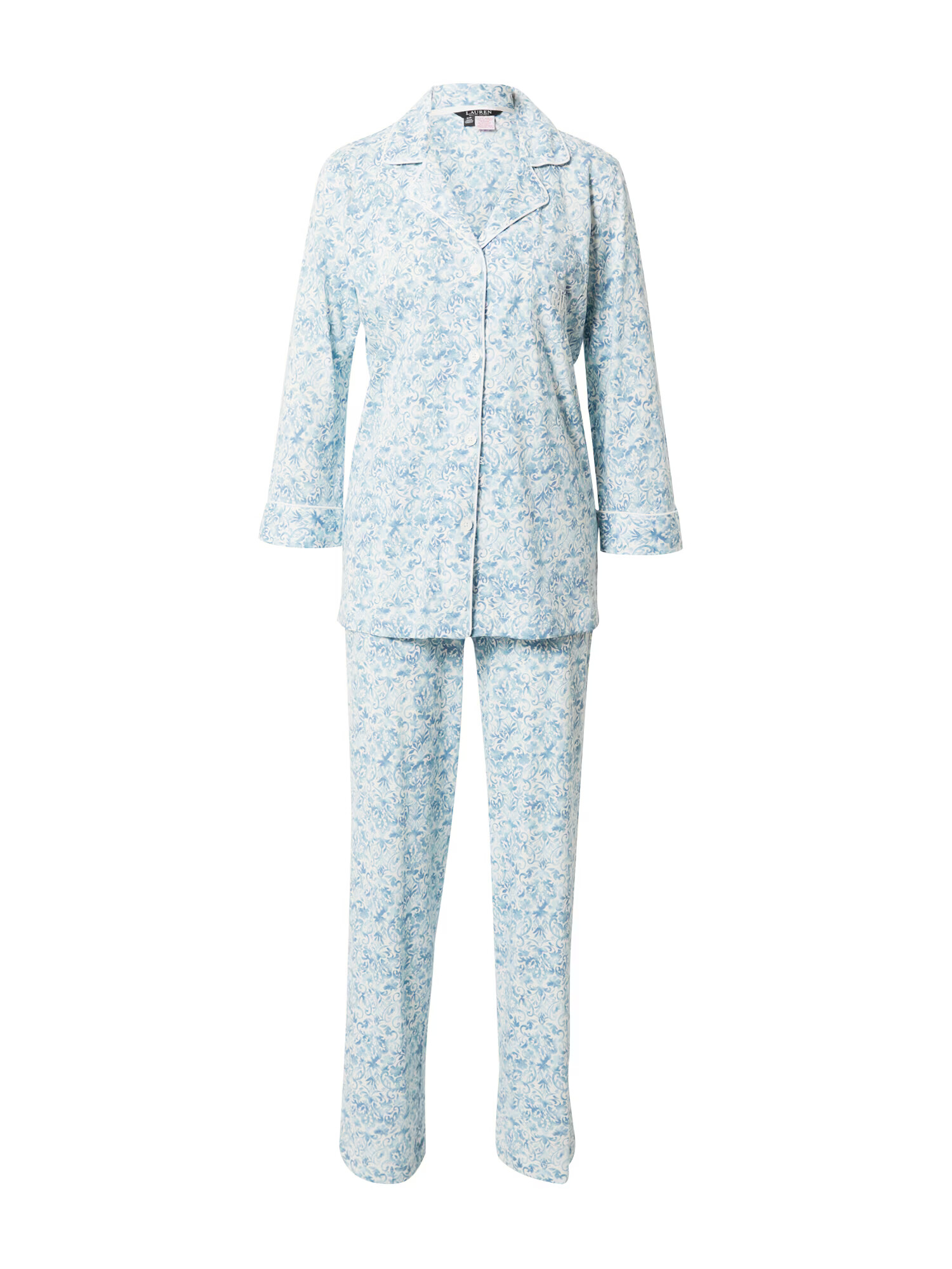 Lauren Ralph Lauren Pijama albastru / alb - Pled.ro