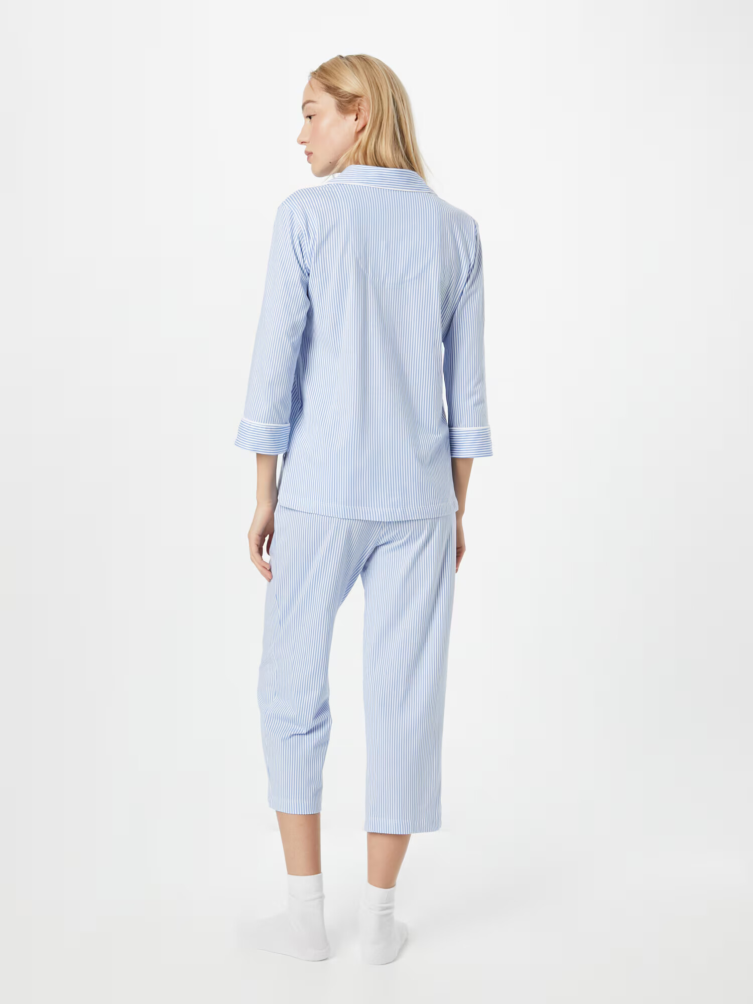 Lauren Ralph Lauren Pijama albastru deschis / alb - Pled.ro