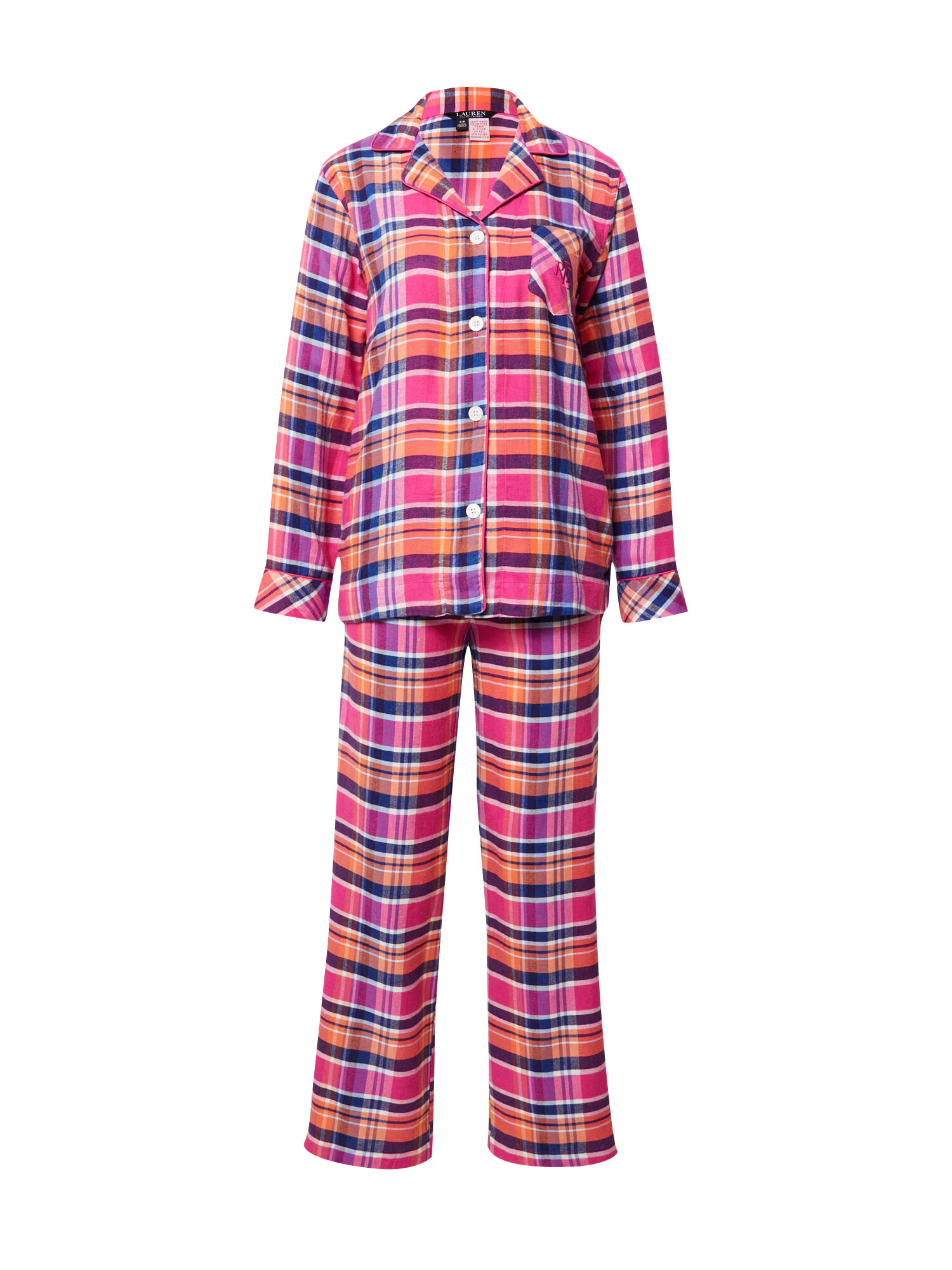 Lauren Ralph Lauren Pijama albastru / portocaliu / roz - Pled.ro