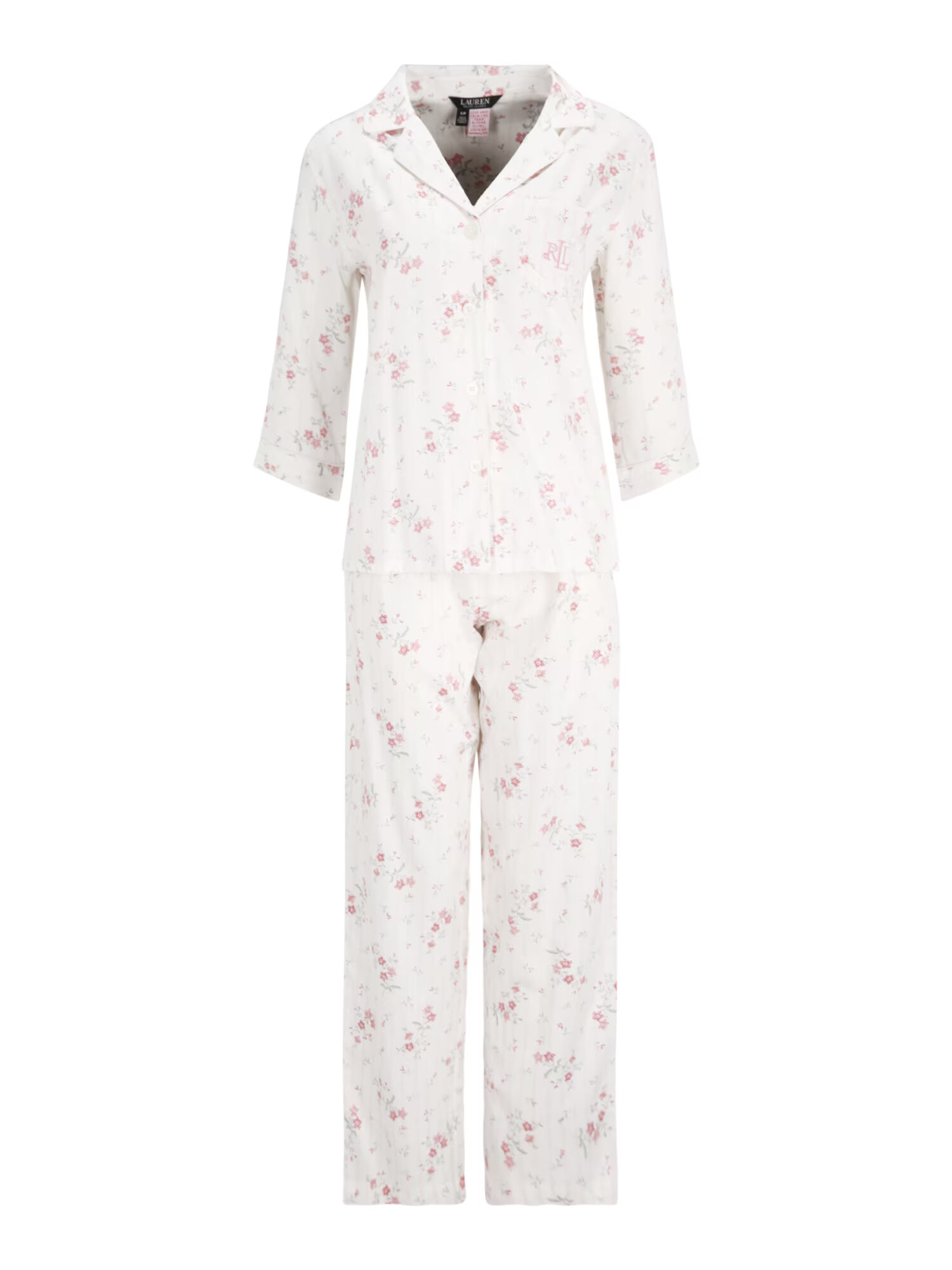 Lauren Ralph Lauren Pijama crem / verde deschis / roz deschis - Pled.ro