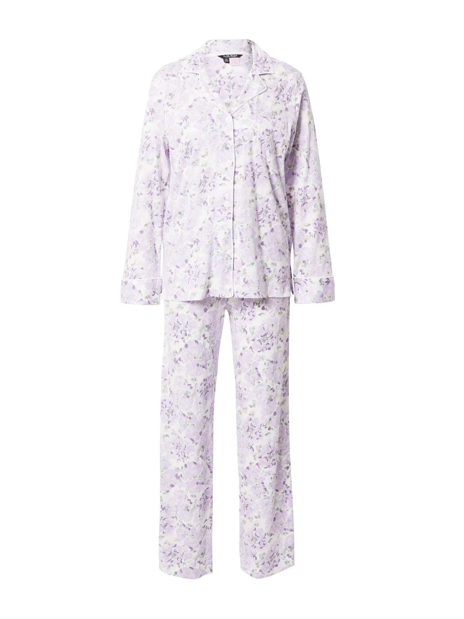 Lauren Ralph Lauren Pijama lila / mov lavandă / alb - Pled.ro