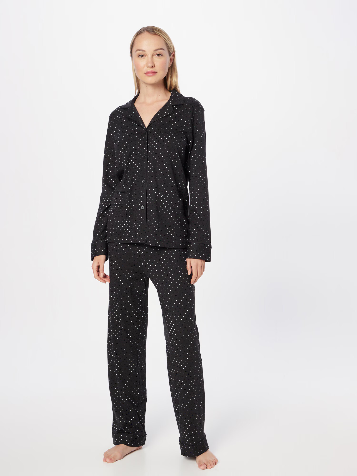 Lauren Ralph Lauren Pijama negru / alb - Pled.ro