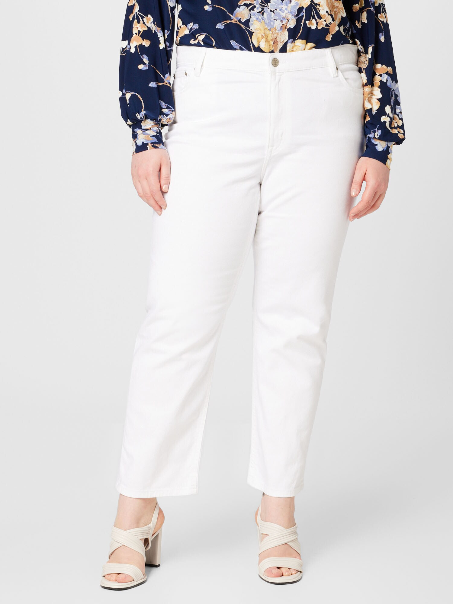 Lauren Ralph Lauren Plus Jeans alb denim - Pled.ro