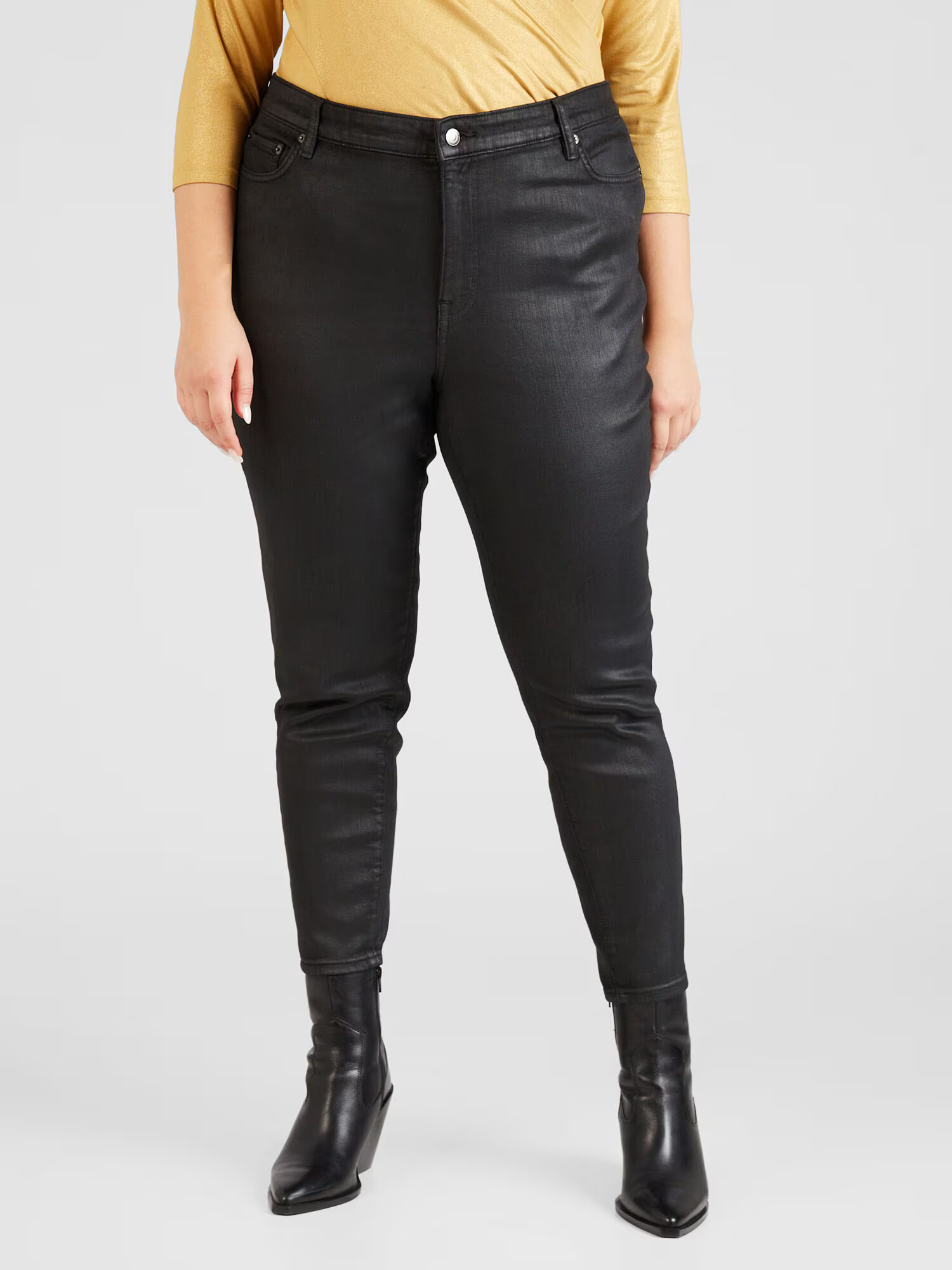 Lauren Ralph Lauren Plus Jeans negru denim - Pled.ro