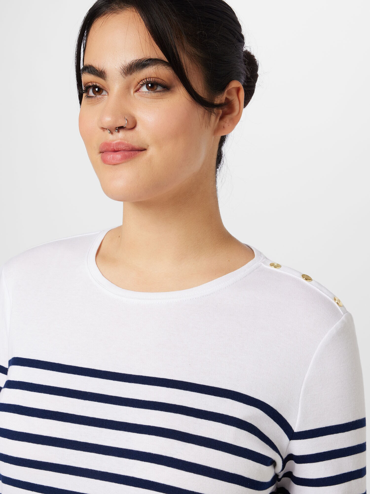 Lauren Ralph Lauren Plus Tricou 'MULIATI' bleumarin / alb - Pled.ro