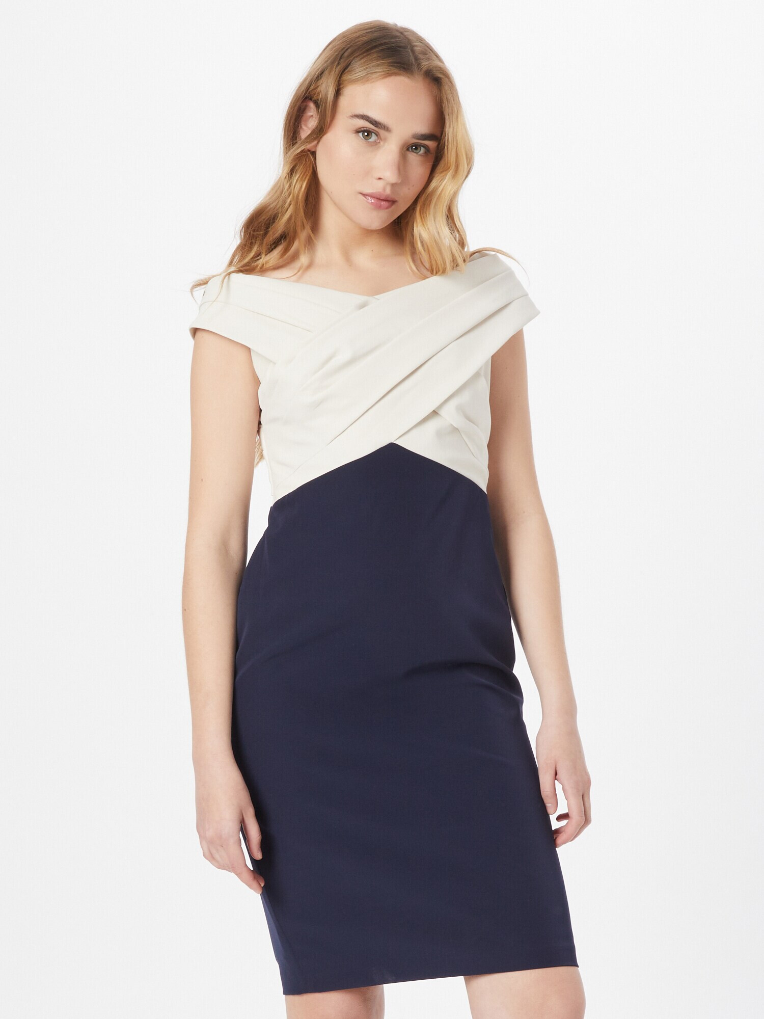 Lauren Ralph Lauren Rochie de cocktail 'IRENE' crem / bleumarin - Pled.ro