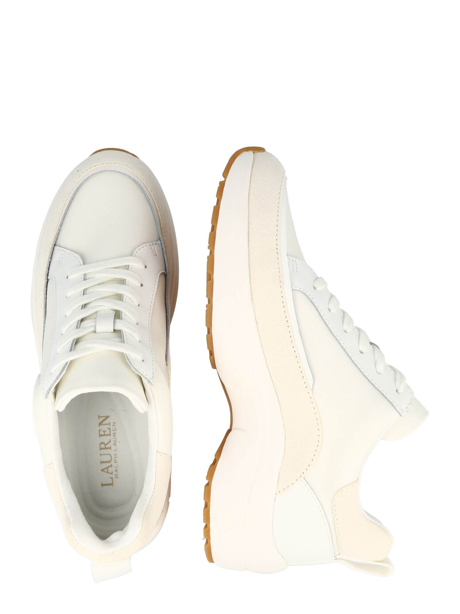 Lauren Ralph Lauren Sneaker low alb / alb lână - Pled.ro