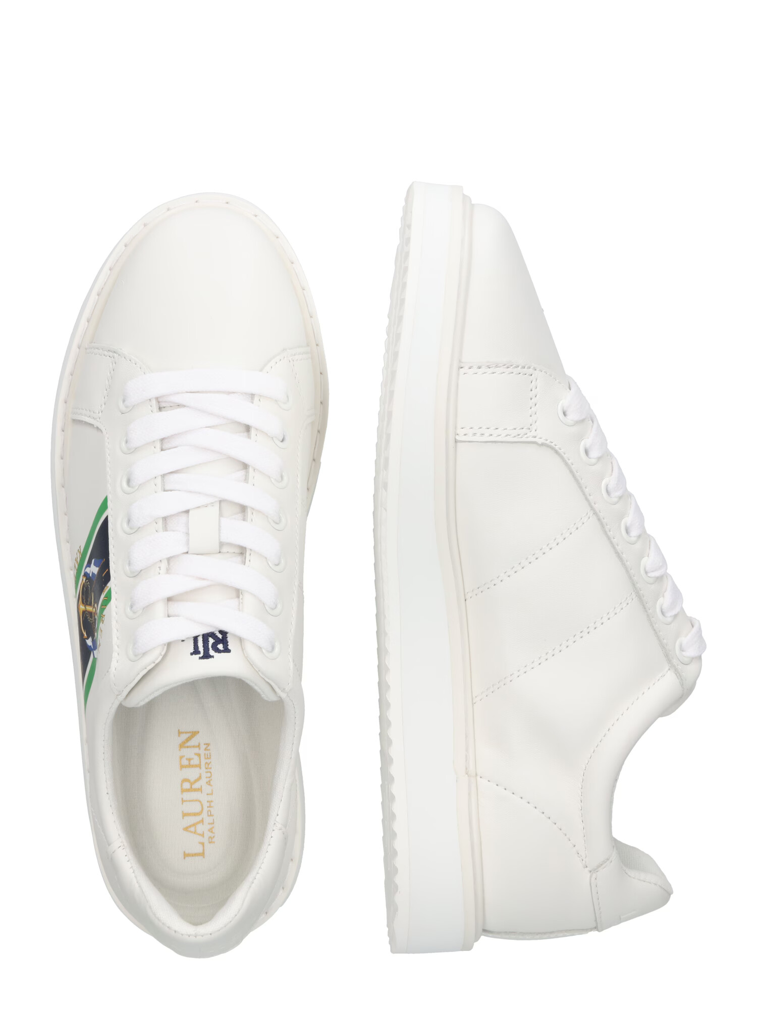 Lauren Ralph Lauren Sneaker low 'ANGELINE' bleumarin / galben auriu / verde / alb - Pled.ro