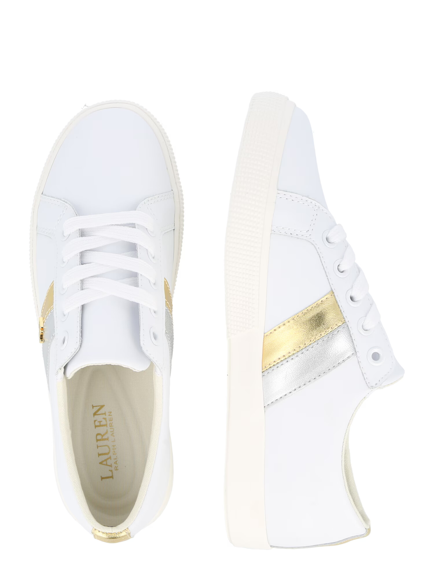 Lauren Ralph Lauren Sneaker low 'JANSON II' auriu / argintiu / alb - Pled.ro