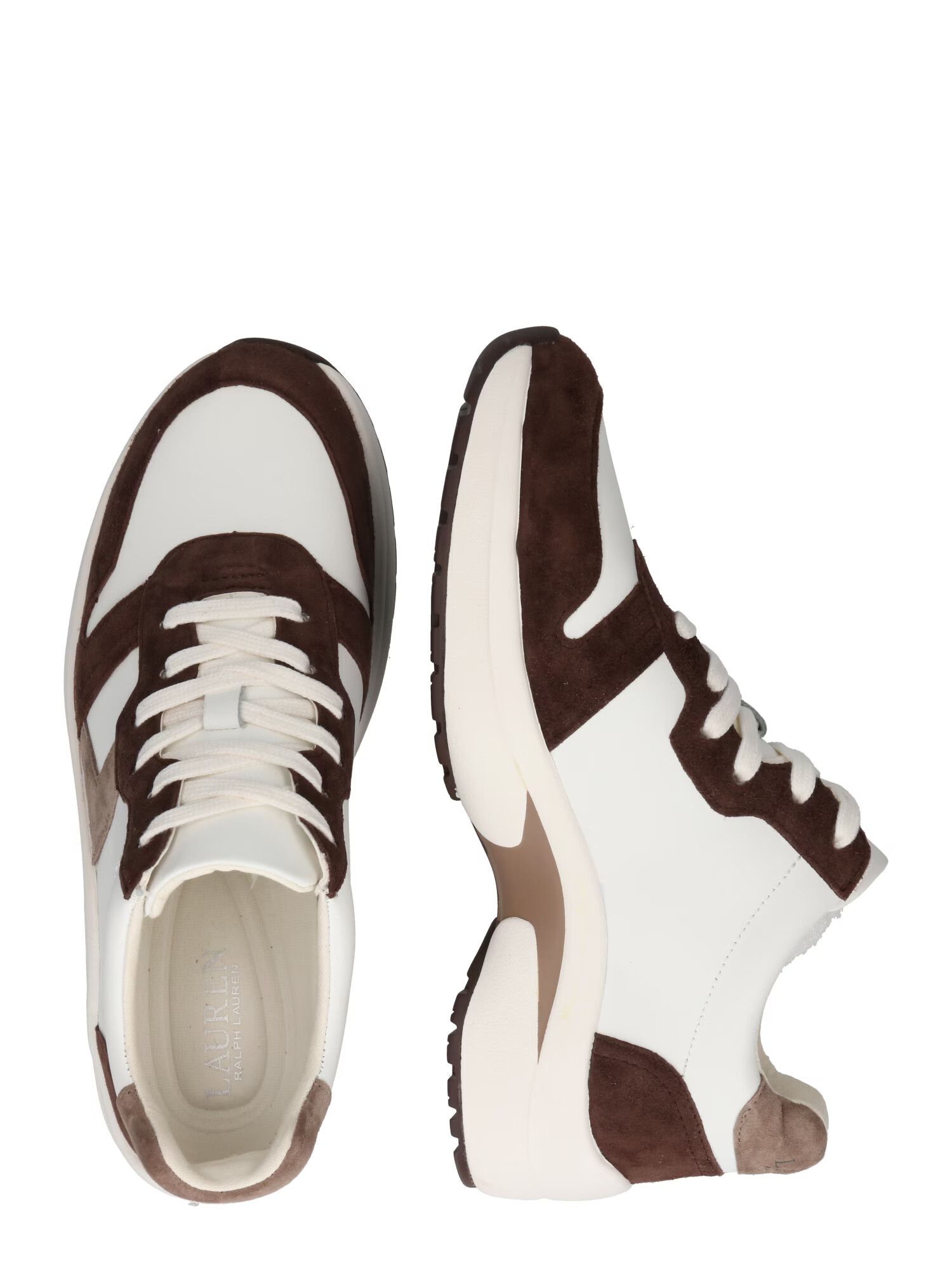 Lauren Ralph Lauren Sneaker low 'RYLEE' castaniu / maro cappuccino / alb - Pled.ro