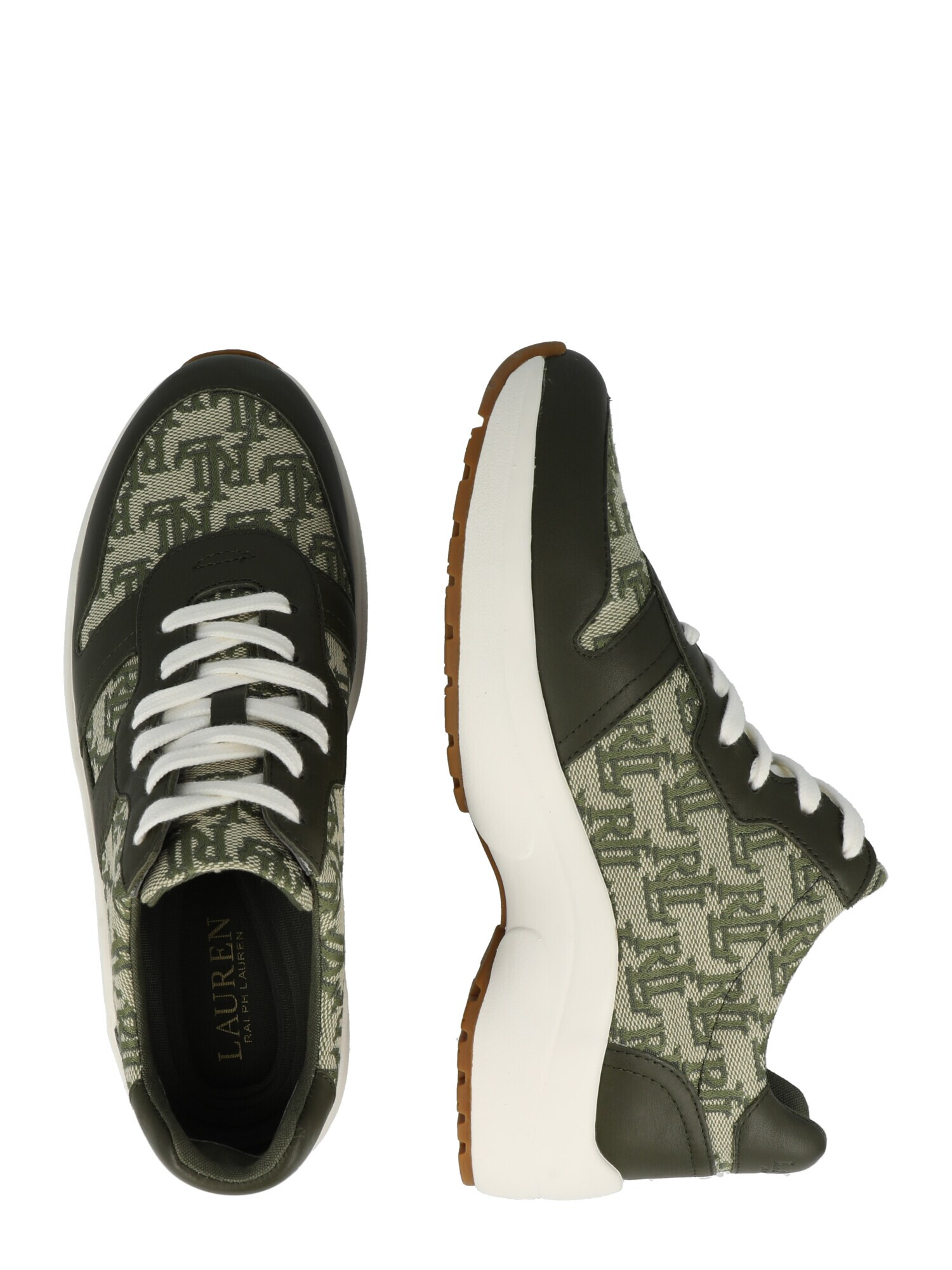 Lauren Ralph Lauren Sneaker low 'RYLEE' kaki / oliv / verde pastel - Pled.ro