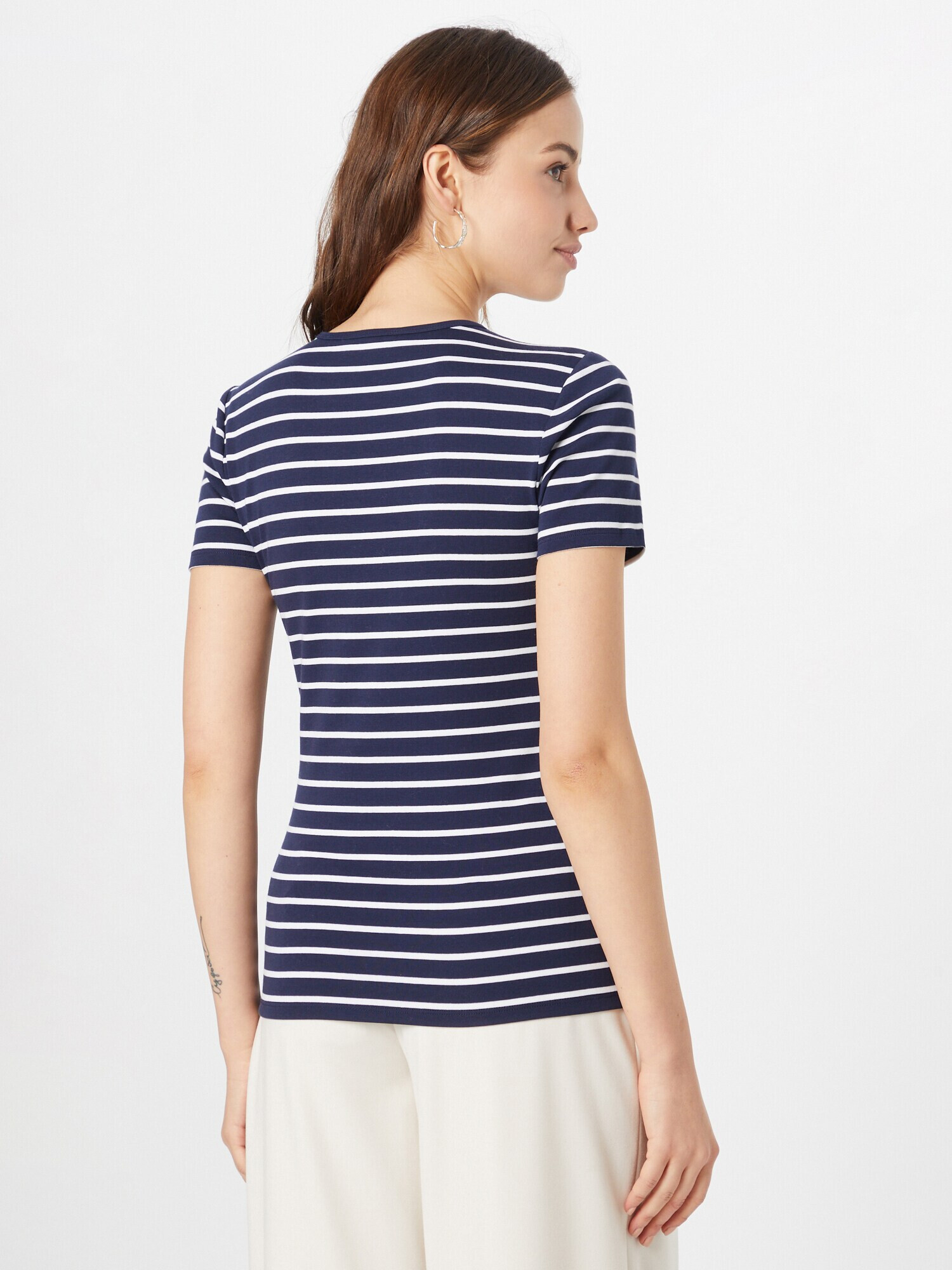 Lauren Ralph Lauren Tricou 'ALLI' bleumarin / alb - Pled.ro