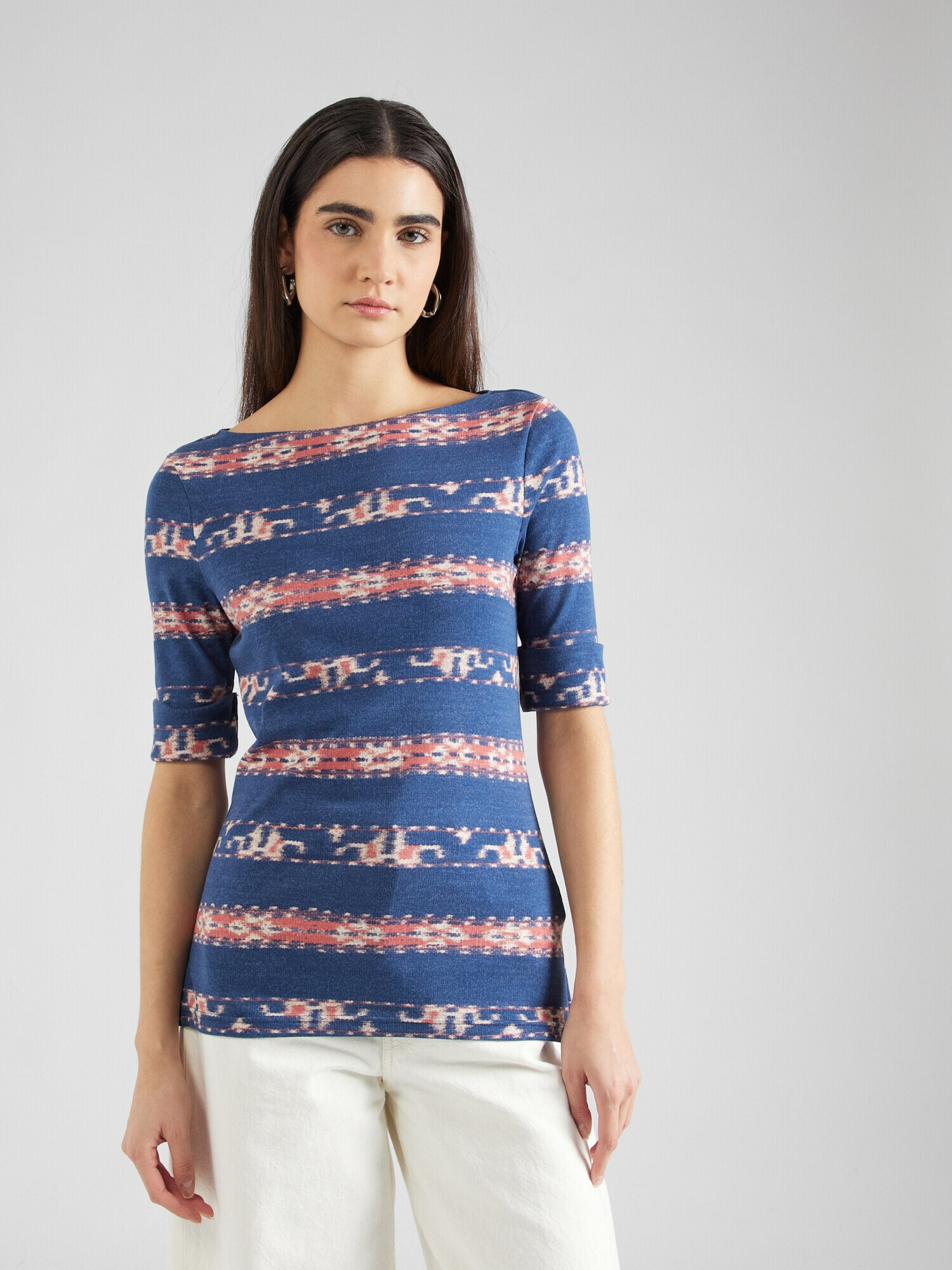 Lauren Ralph Lauren Tricou bej / bleumarin / maro - Pled.ro