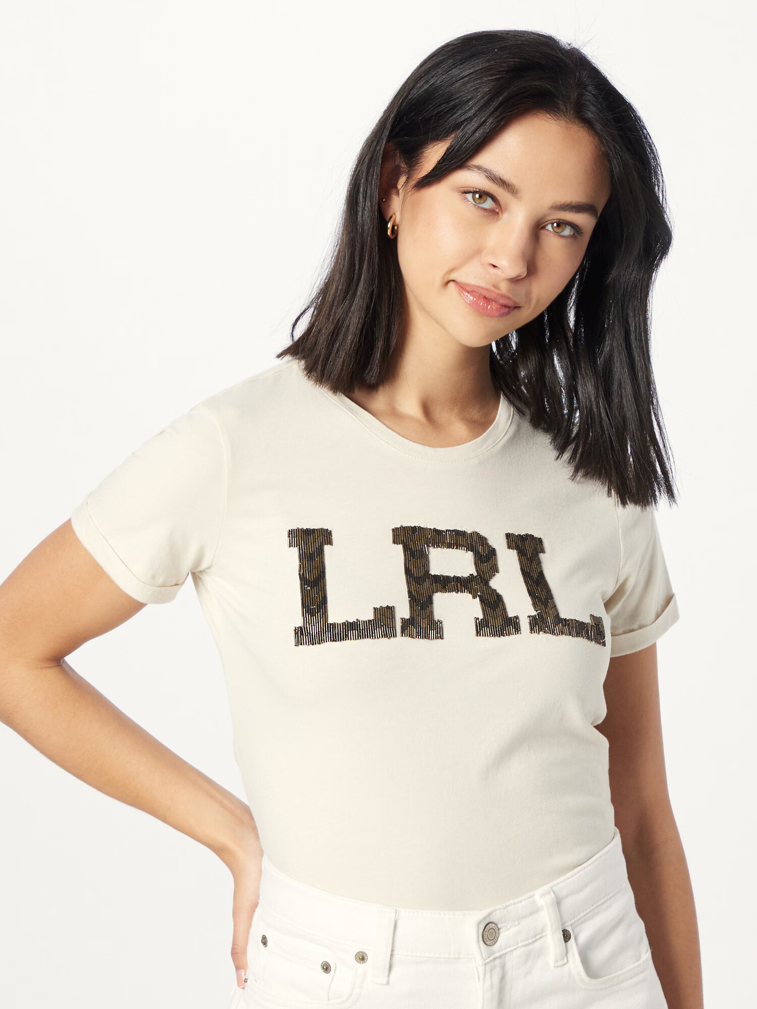 Lauren Ralph Lauren Tricou crem / oliv - Pled.ro