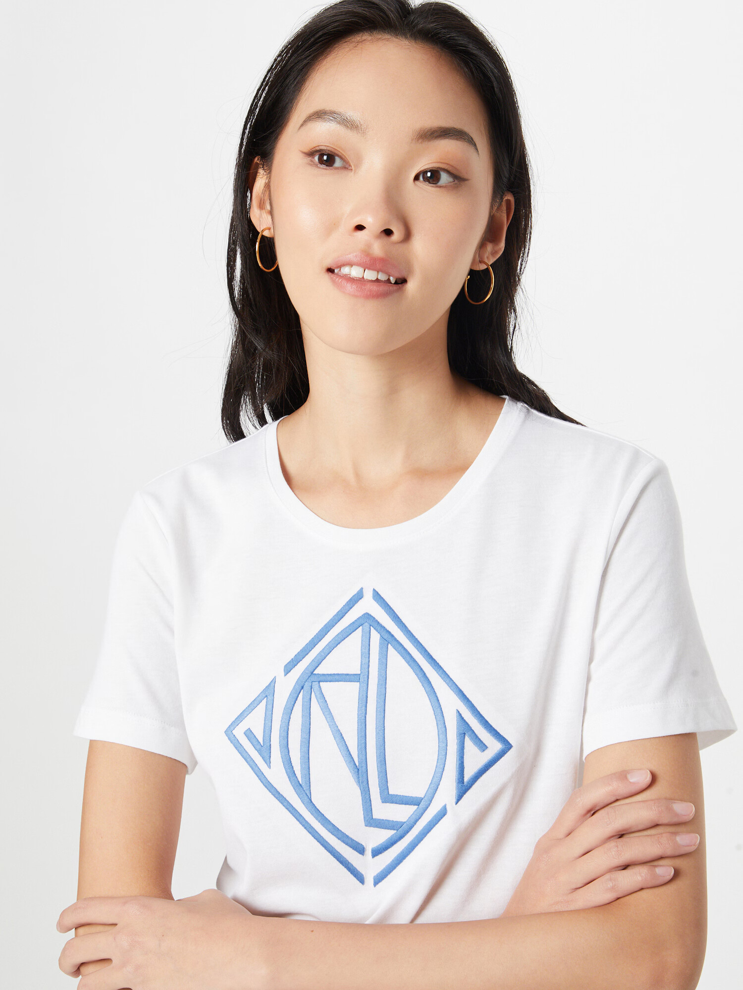 Lauren Ralph Lauren Tricou 'KATLIN' albastru fumuriu / alb - Pled.ro