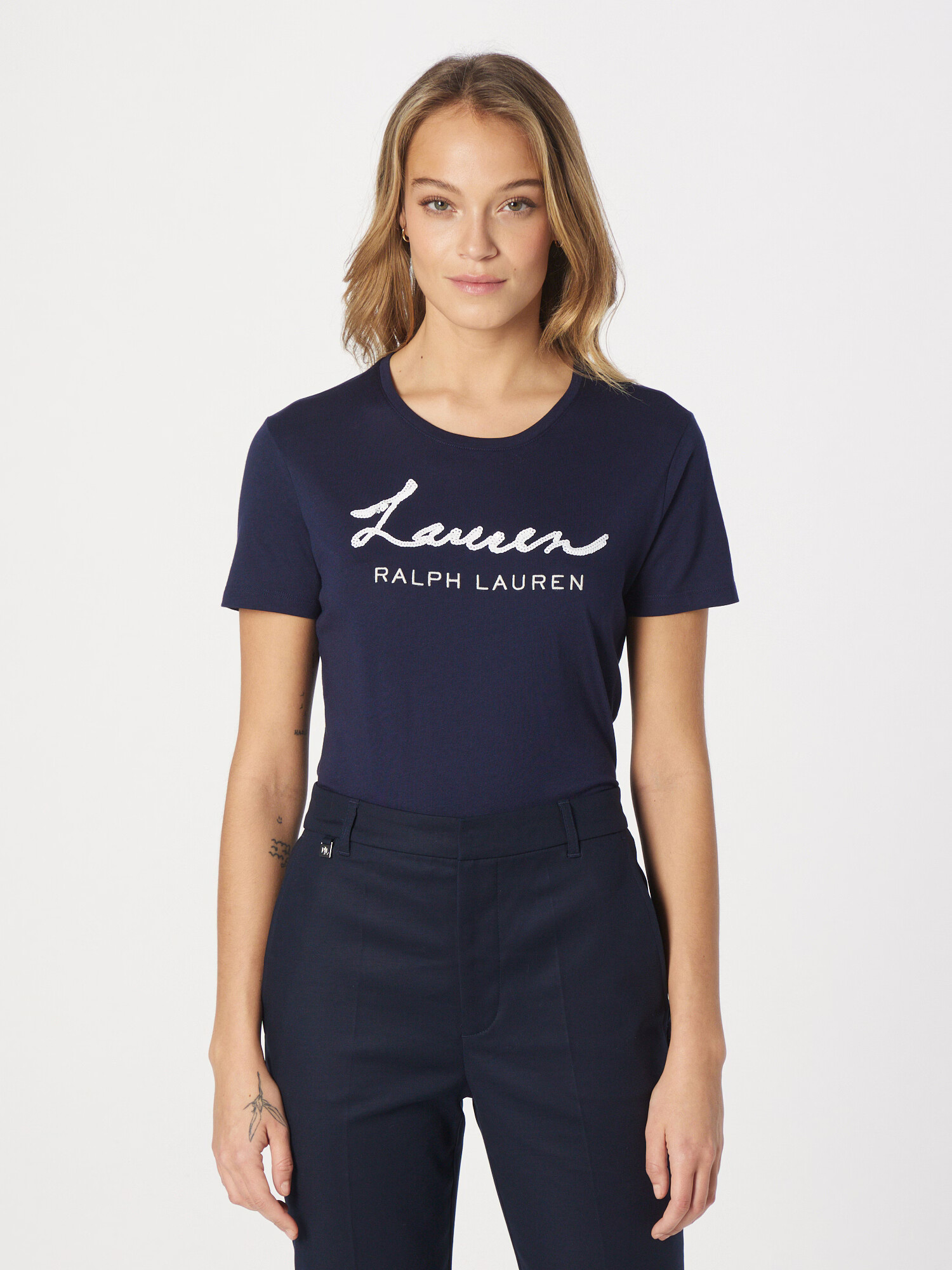 Lauren Ralph Lauren Tricou 'KATLIN' bleumarin / alb - Pled.ro