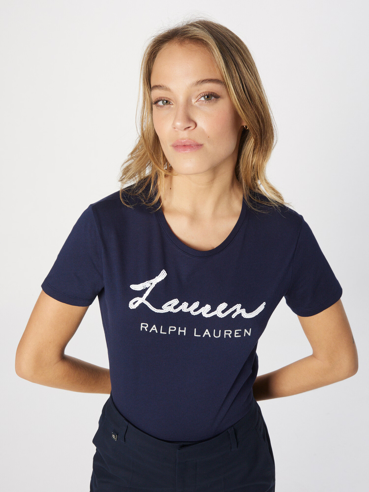 Lauren Ralph Lauren Tricou 'KATLIN' bleumarin / alb - Pled.ro