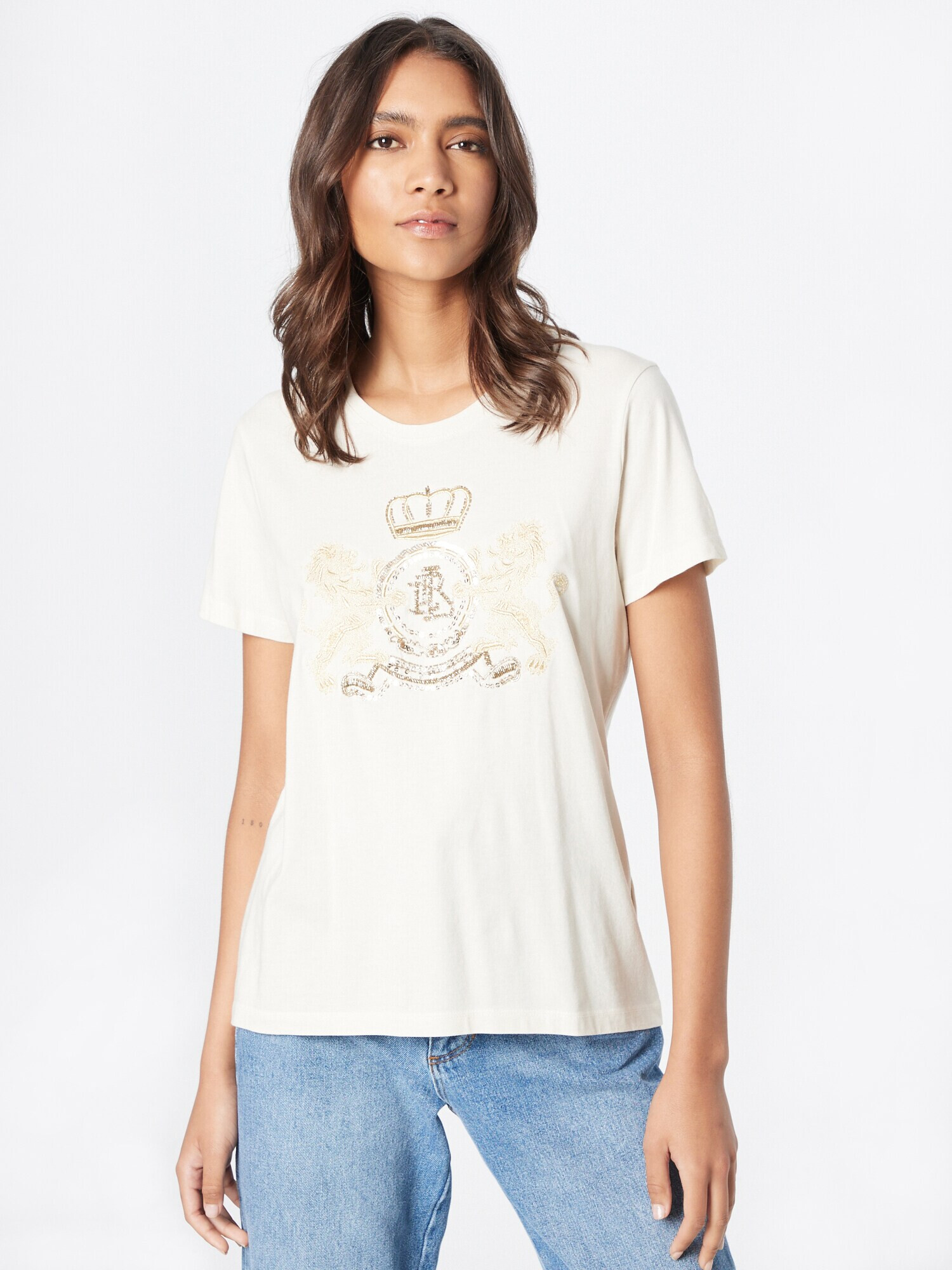 Lauren Ralph Lauren Tricou 'KATLIN' crem / auriu - Pled.ro