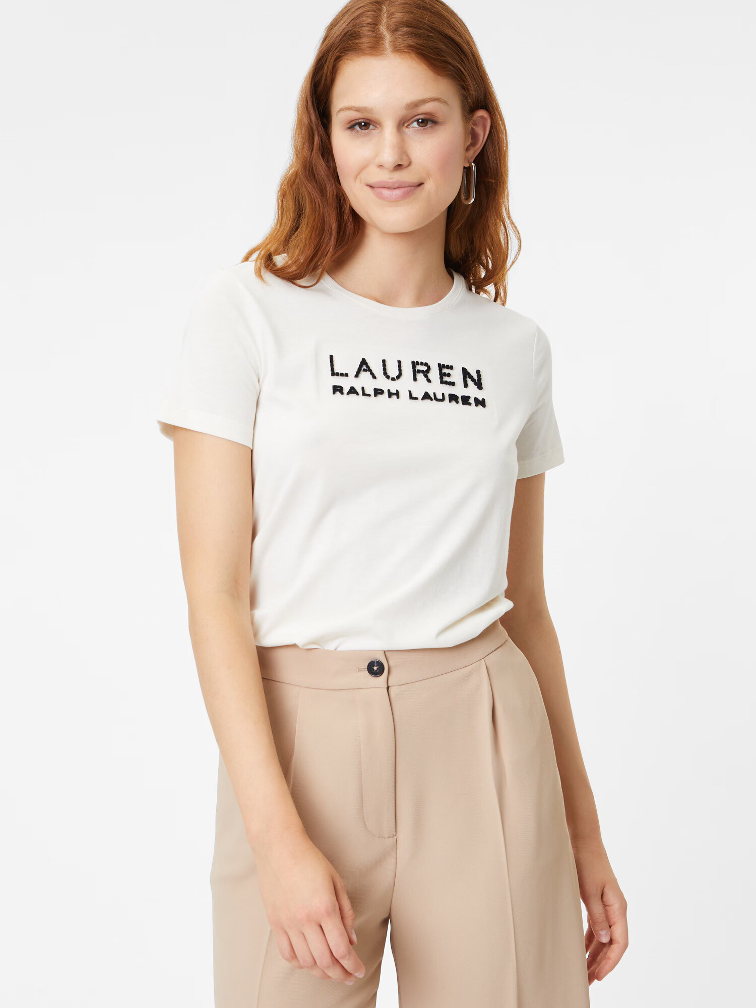 Lauren Ralph Lauren Tricou 'KATLIN' crem / negru - Pled.ro