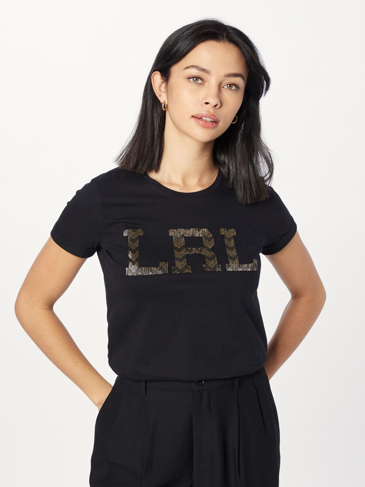 Lauren Ralph Lauren Tricou maro închis / negru - Pled.ro