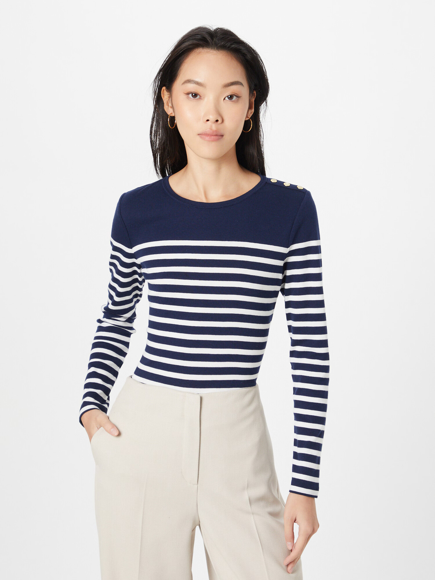 Lauren Ralph Lauren Tricou 'MULIATI' bleumarin / alb - Pled.ro