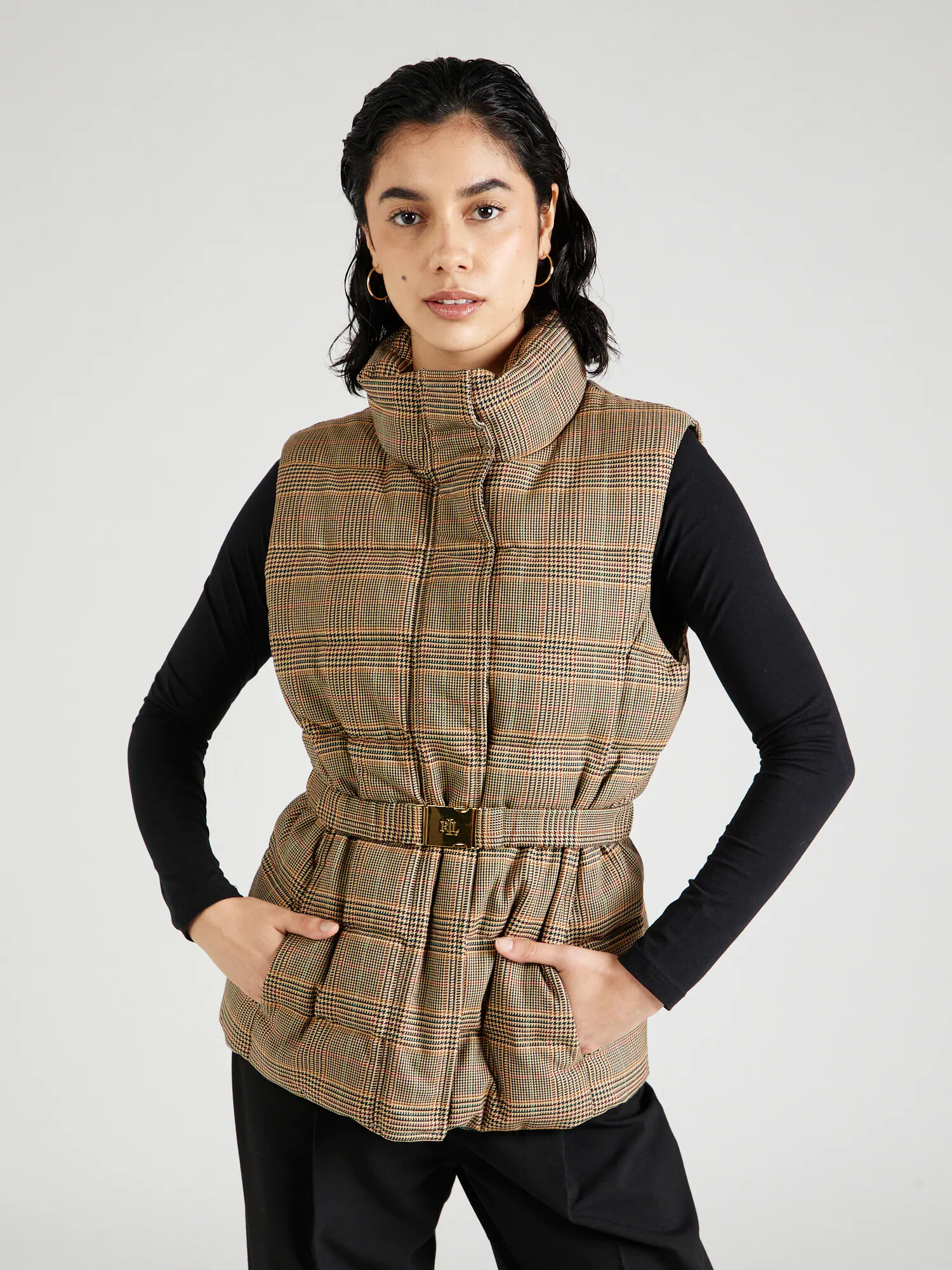 Lauren Ralph Lauren Vestă 'LEAN' bej / maro / negru - Pled.ro