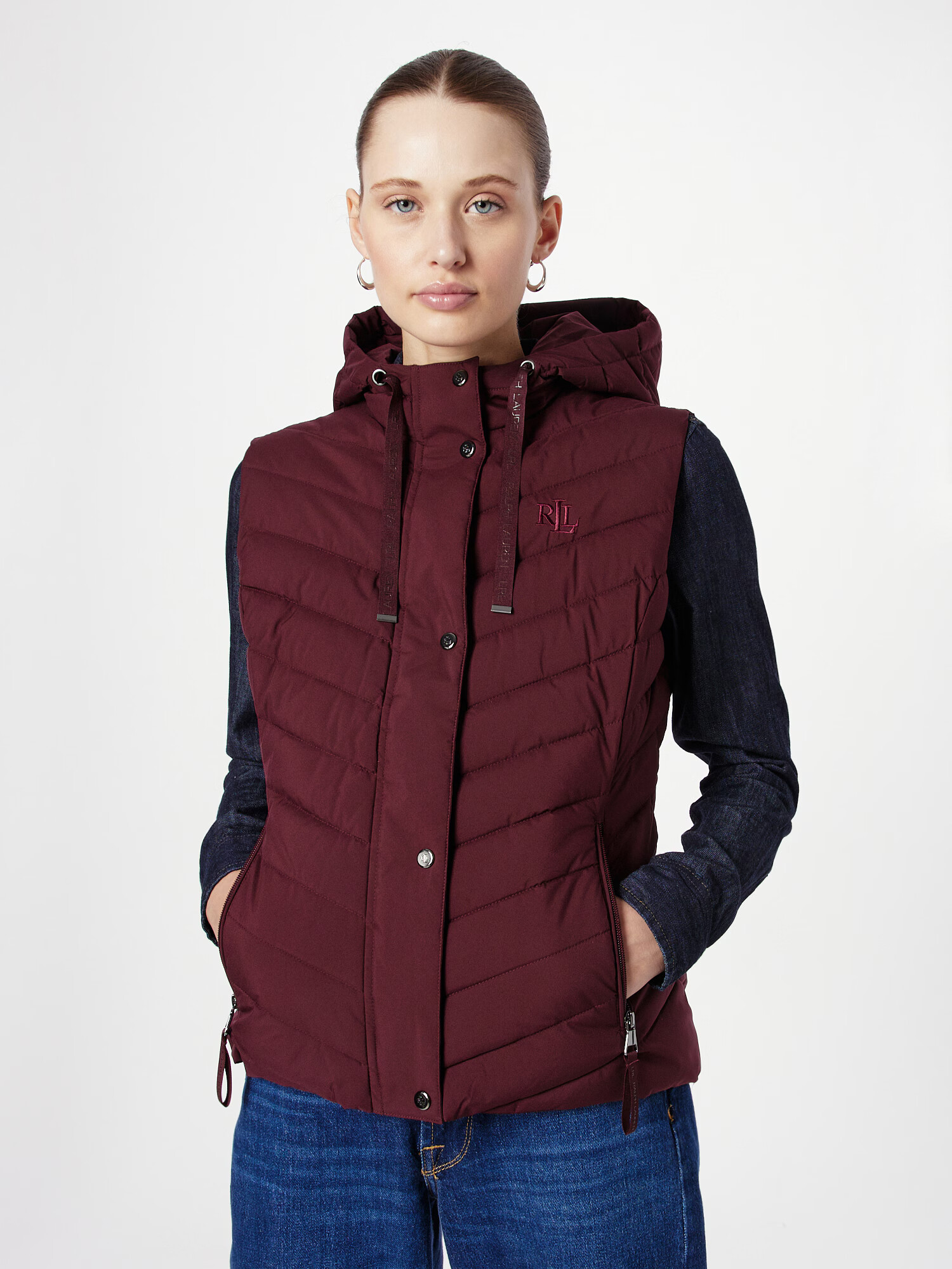 Lauren Ralph Lauren Vestă roșu burgundy - Pled.ro