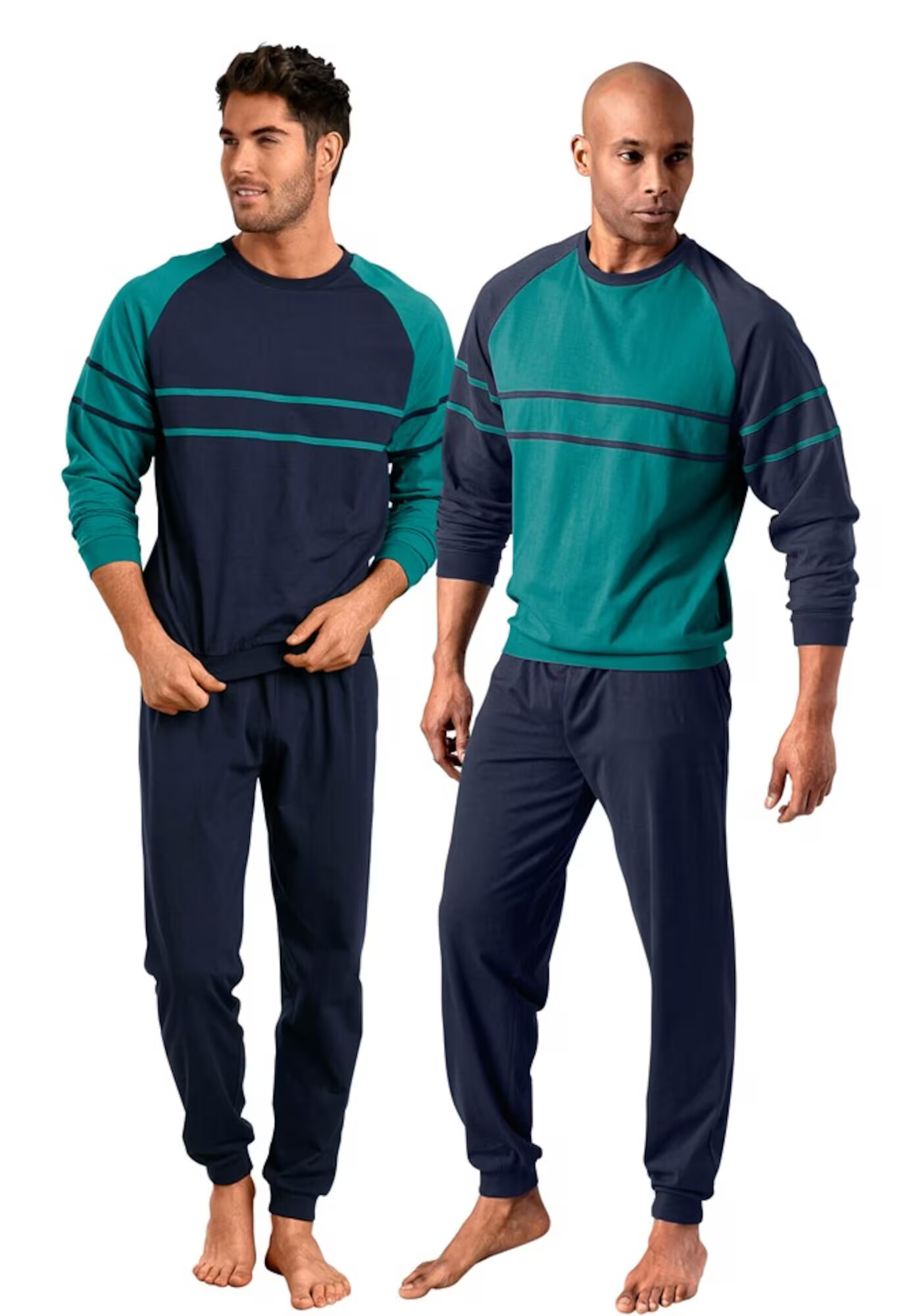 LE JOGGER Pijama lungă albastru marin / verde petrol - Pled.ro