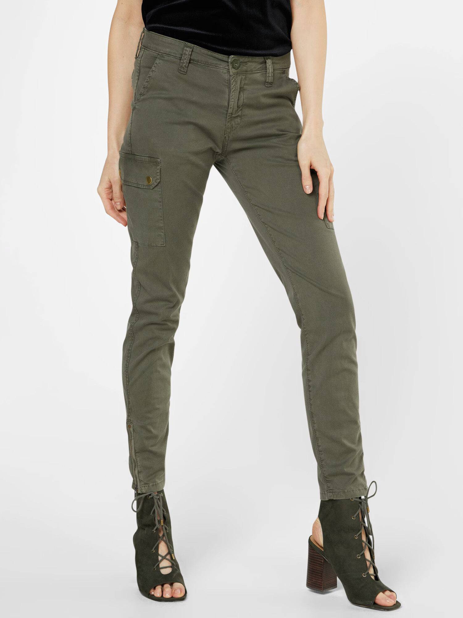 Le Temps Des Cerises Pantaloni cu buzunare 'Army' oliv - Pled.ro