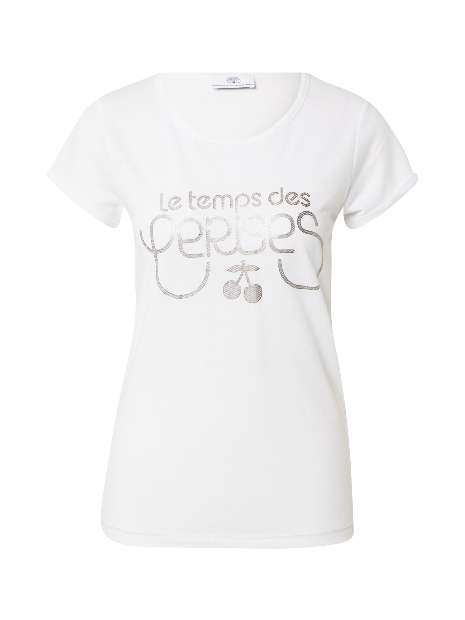 Le Temps Des Cerises Tricou 'Basitrame' argintiu / alb - Pled.ro