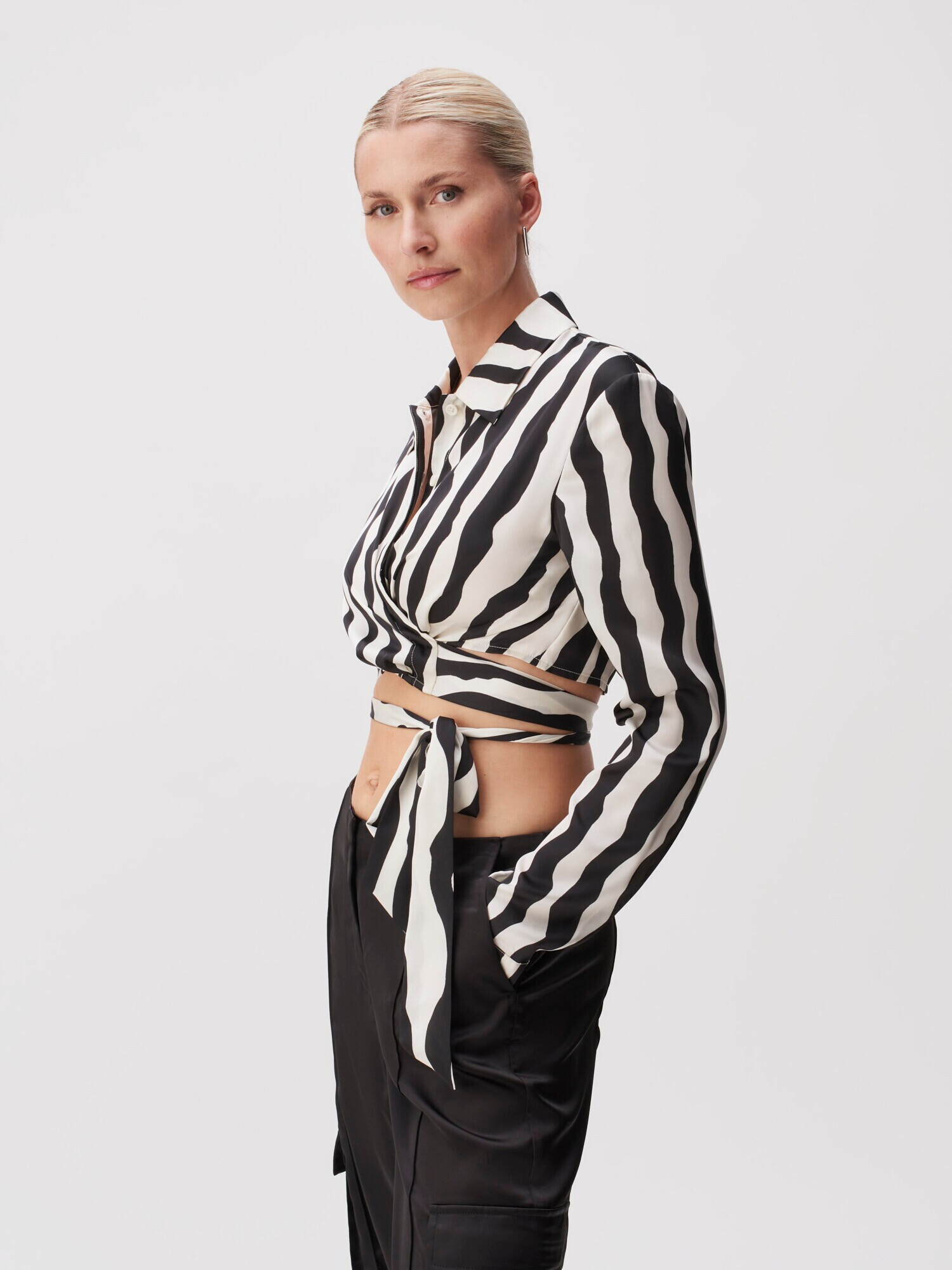 LeGer by Lena Gercke Bluză 'Floria' negru / alb - Pled.ro